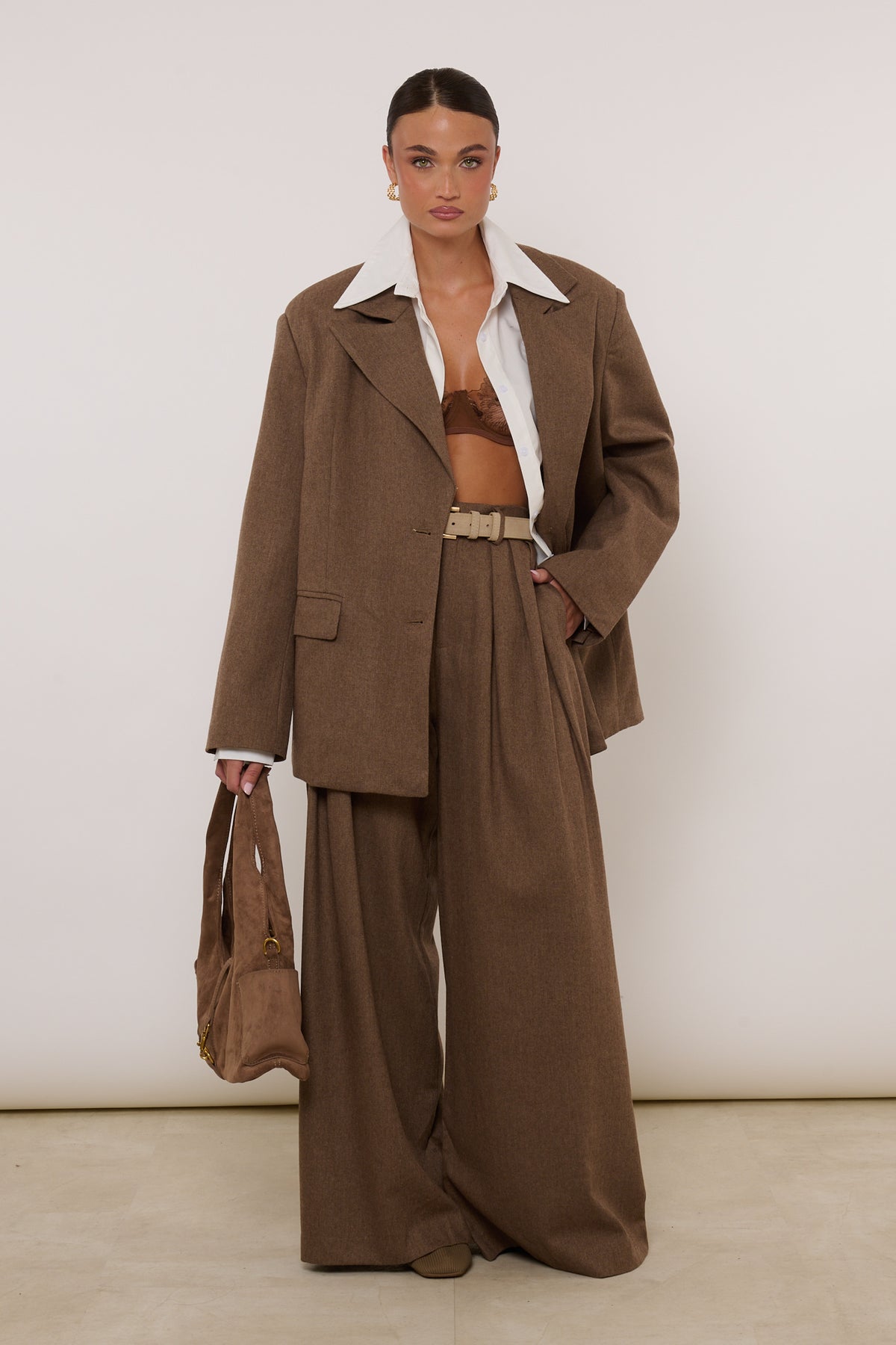 Tailleur ‘30% LANA’ Spigato Camel