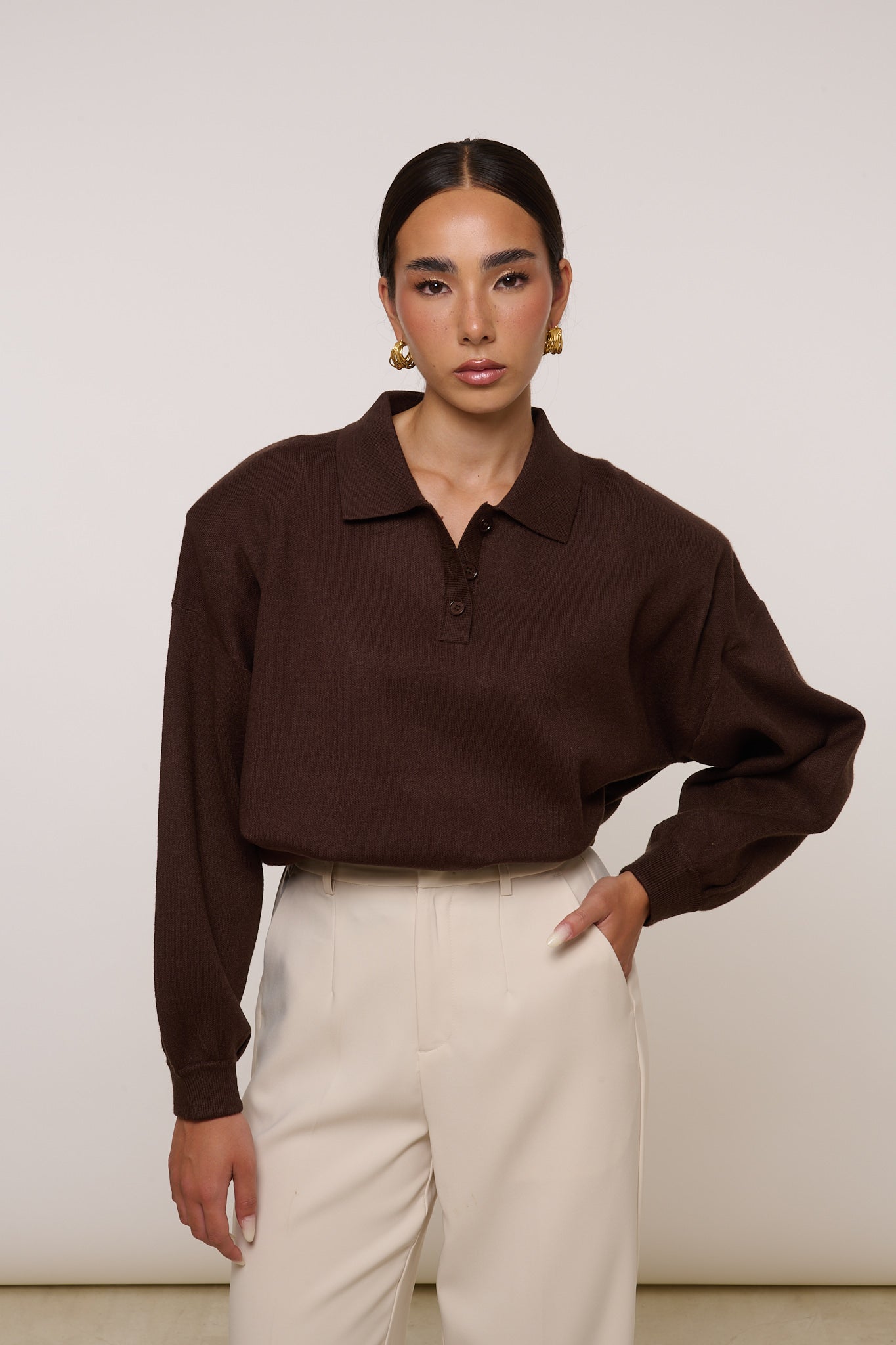 Maglione/Polo con spalline Cacao