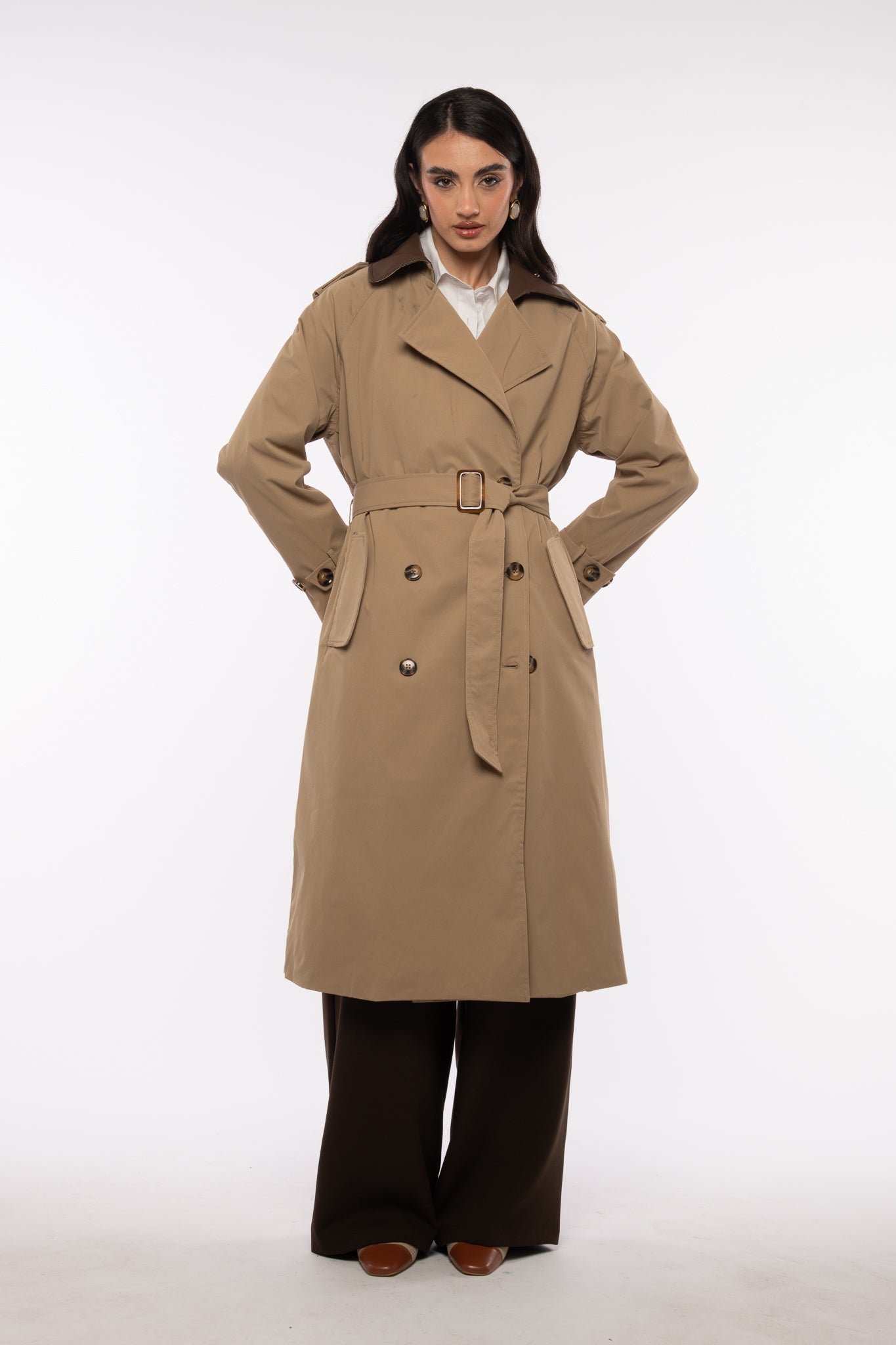 Trench ‘DETTAGLI ECOPELLE’ Camel