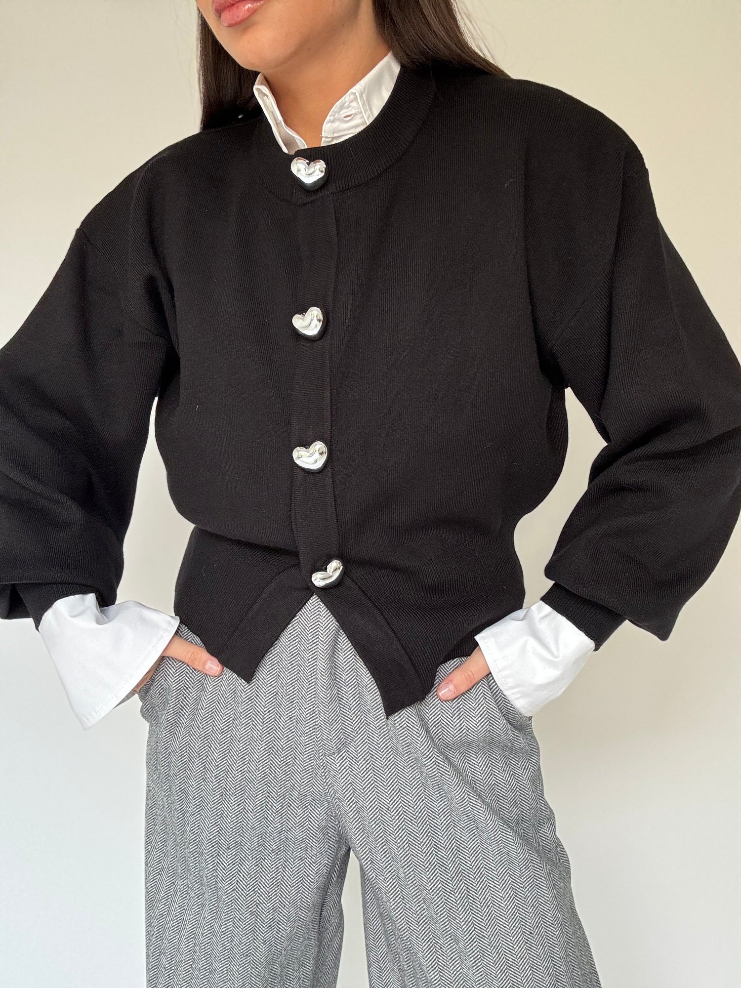 Cardigan ‘CUORI’ Nero