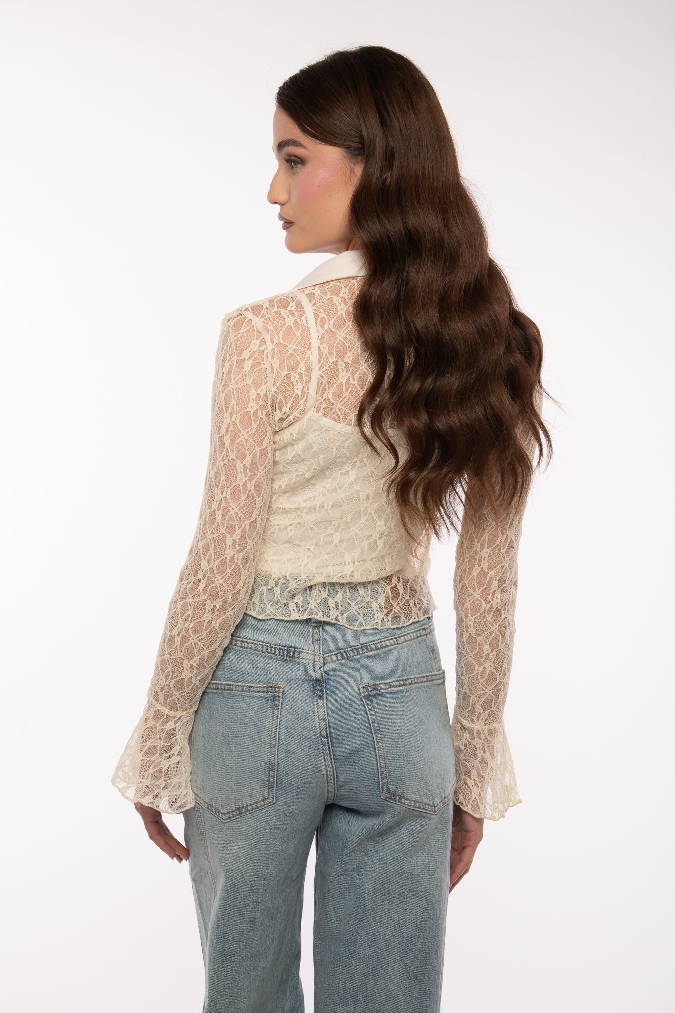 Maglia ‘IN PIZZO’ con bottoncini Burro
