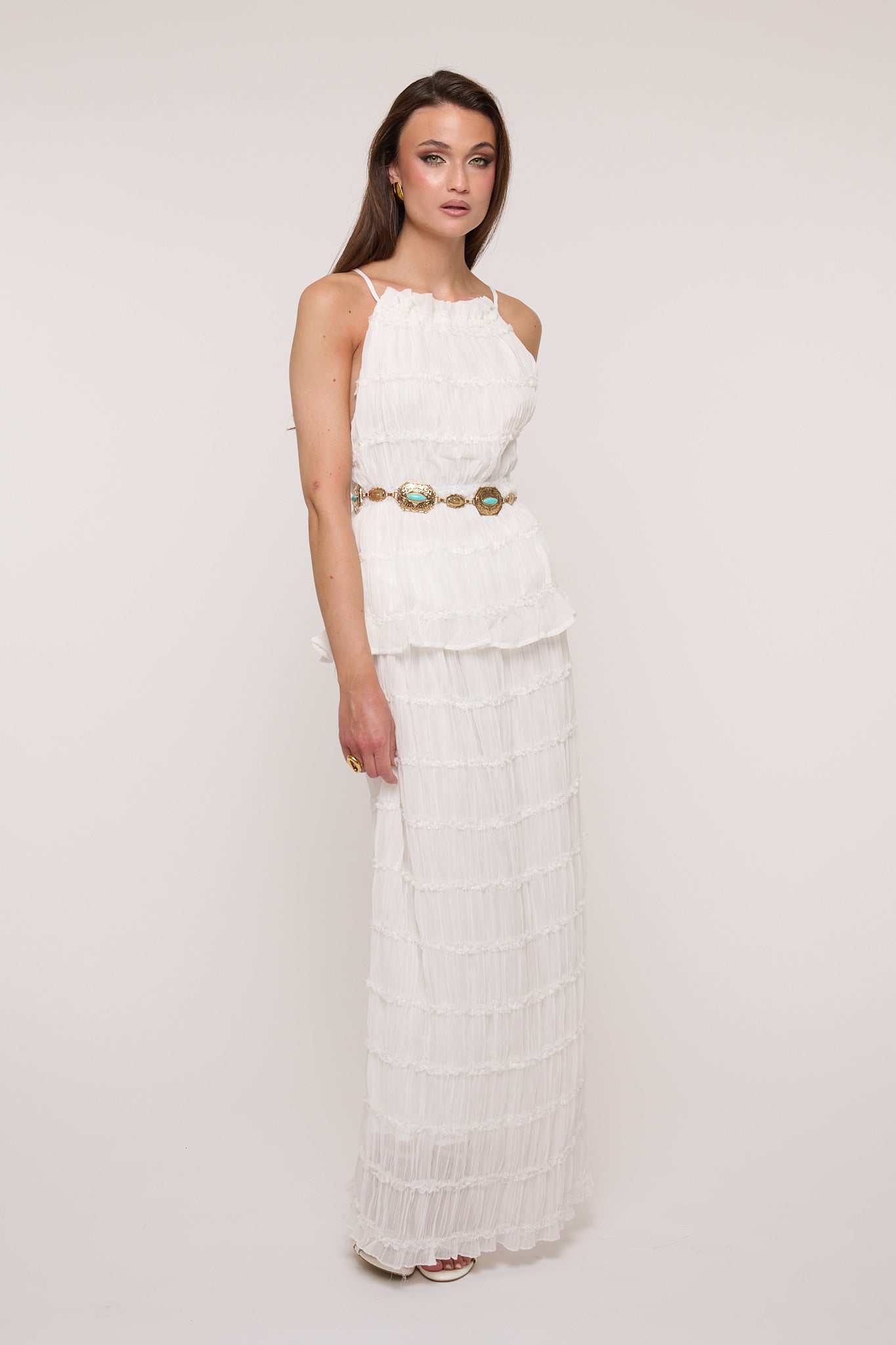 Coordinato ‘TOP AVVITATO+GONNA LONGUETTE’ Bianco