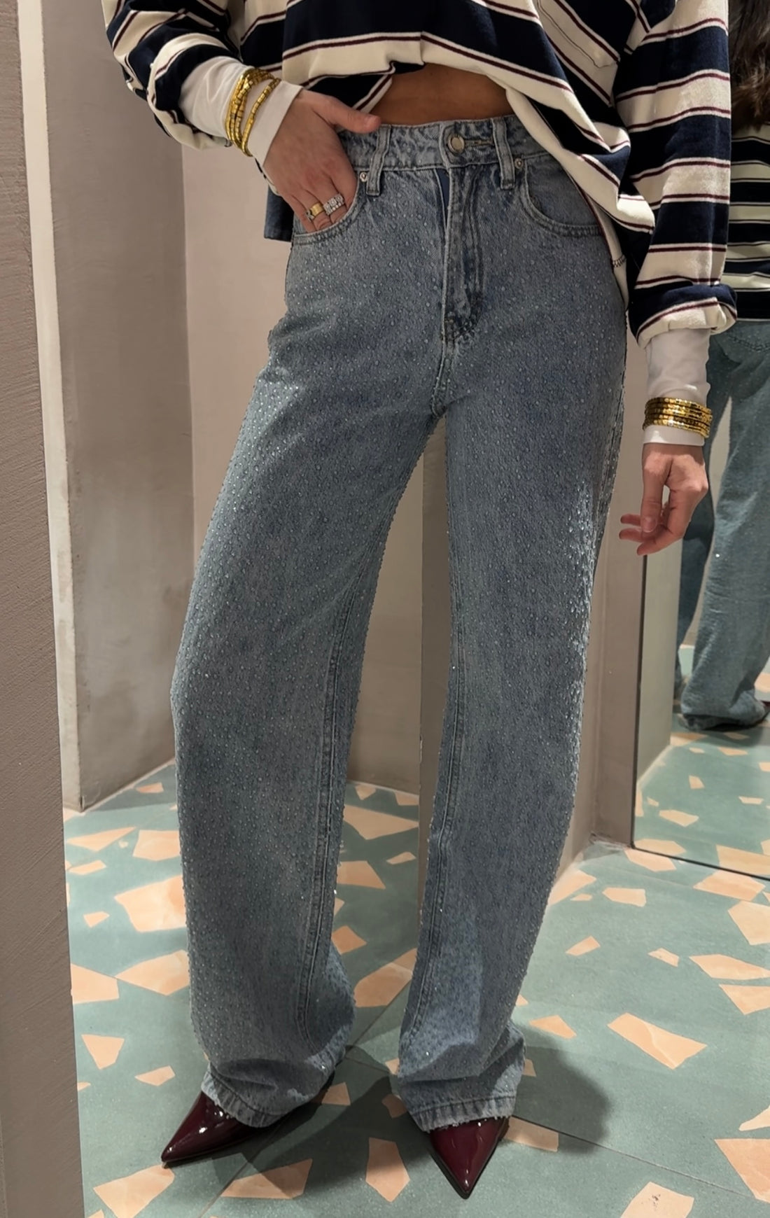 Jeans ‘BUBBLES’ Denim Chiaro