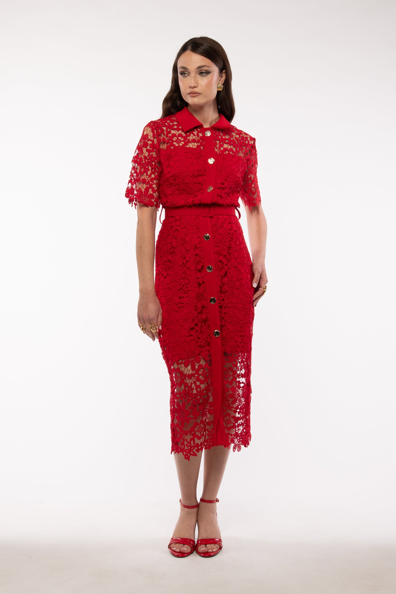 Abito ‘DAPHNE 2.0 in pizzo Rosso