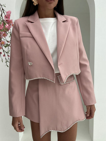 Blazer crop ‘DIAMONDS’ Rosa