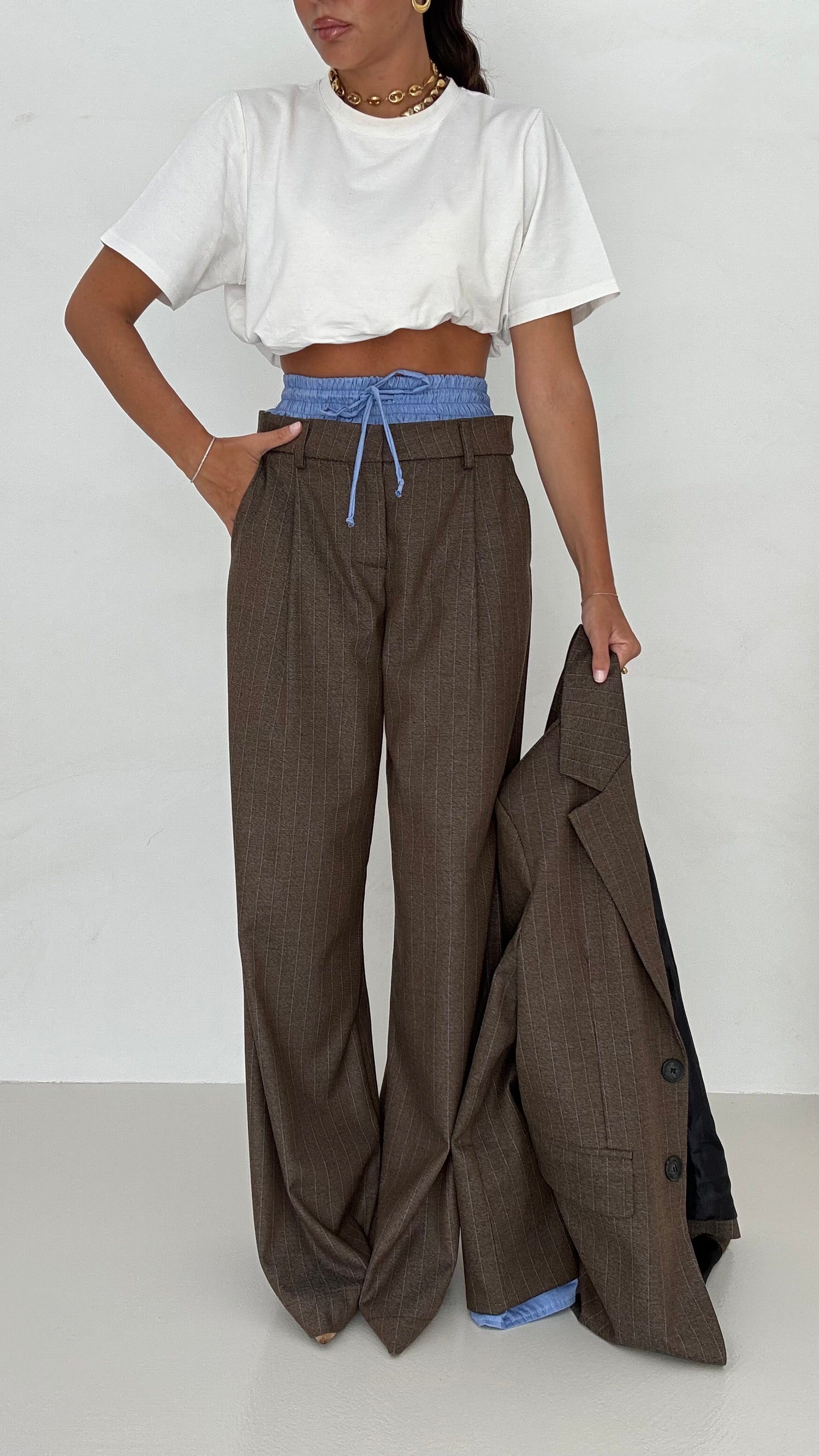 Pantalone ‘GESSATO’ By Lumina Cacao