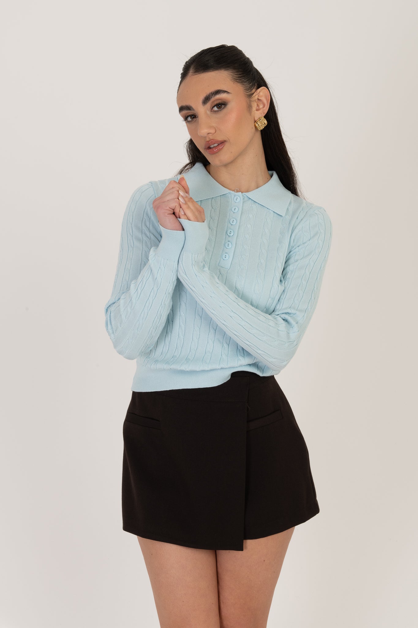 Maglia/Polo ‘TRECCE’ Azzurra