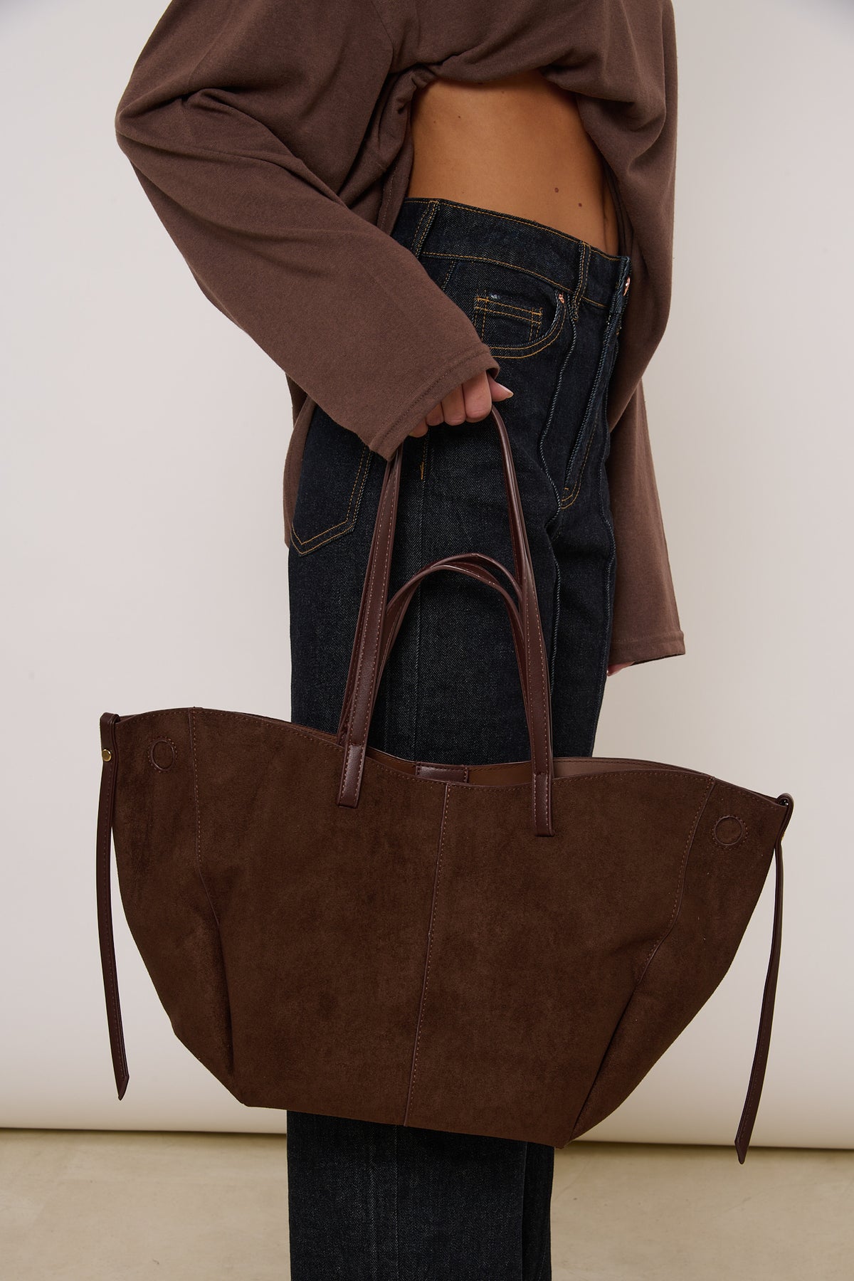 Borsa ‘MAXI’ SUEDE Cacao
