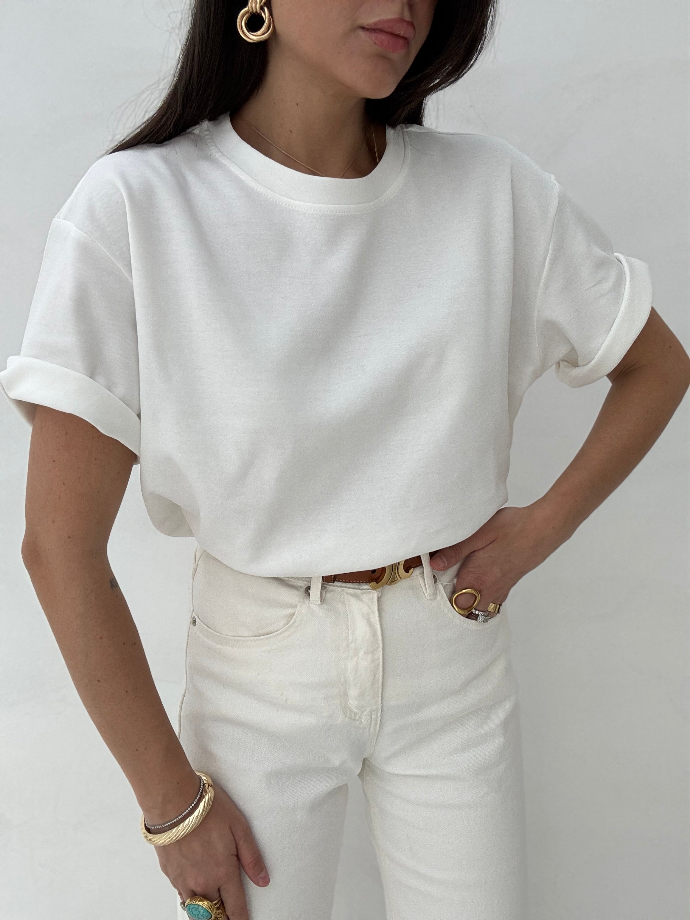 T-shirt basic ‘90%COTONE’ Bianca