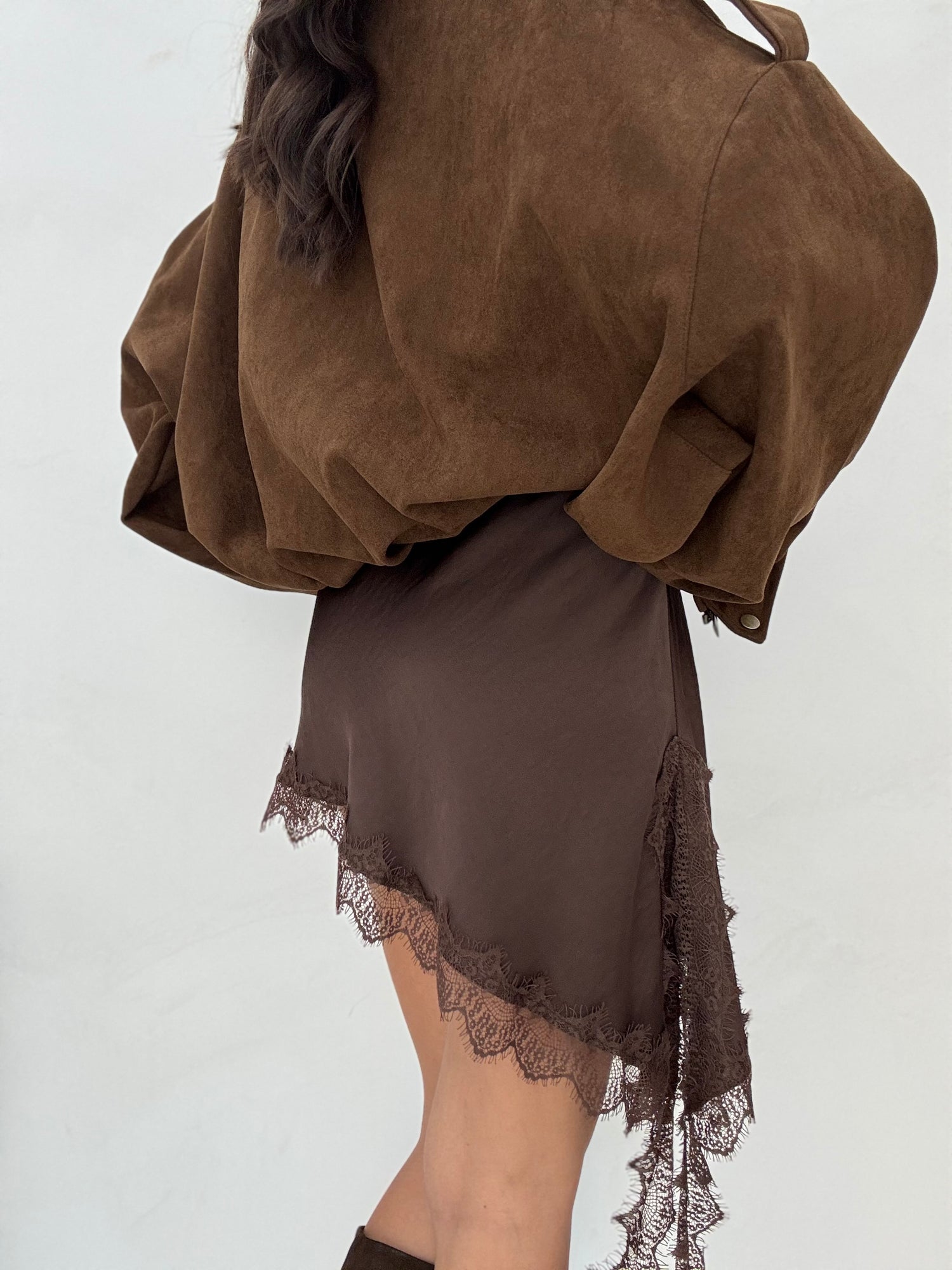 Gonna ‘SIMIL RASO CON PIZZO’ Cacao