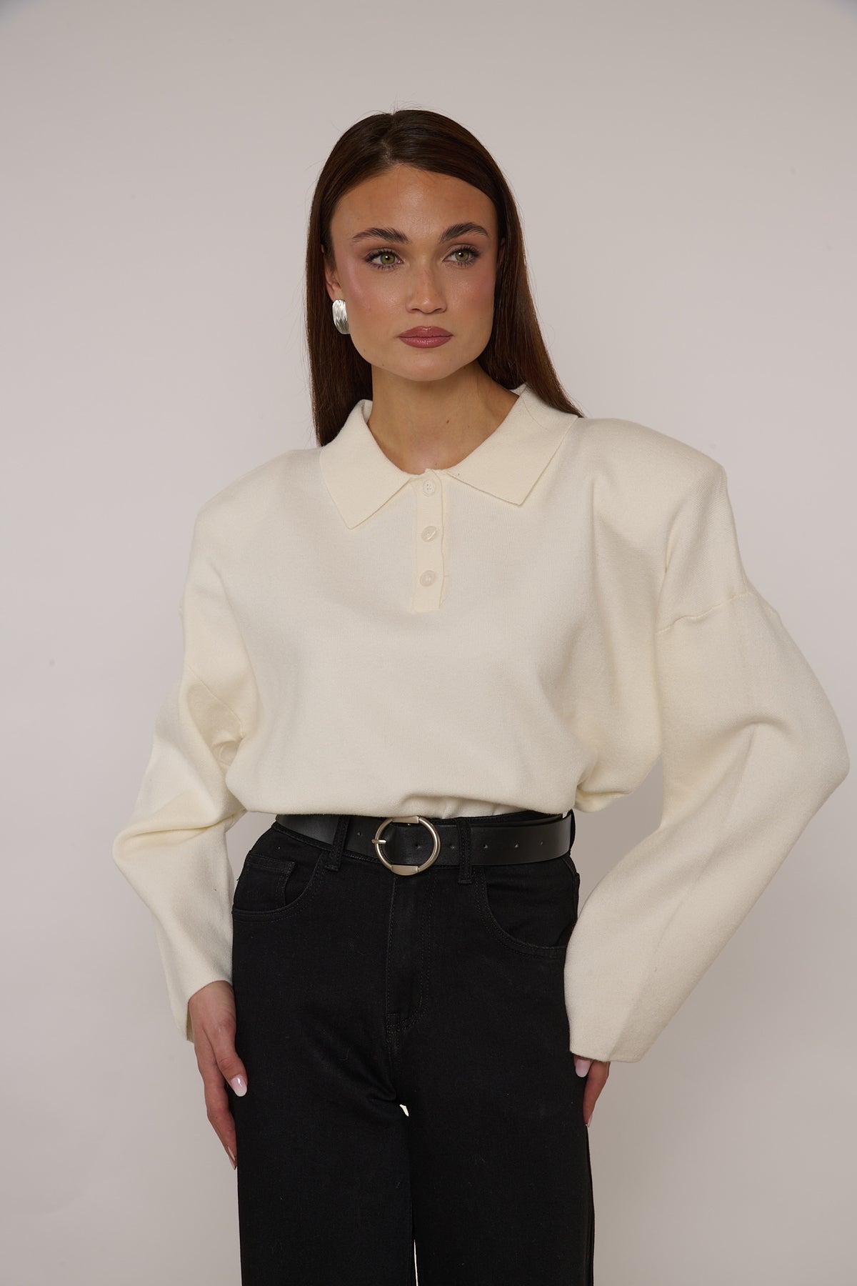 Maglione/Polo con spalline Panna