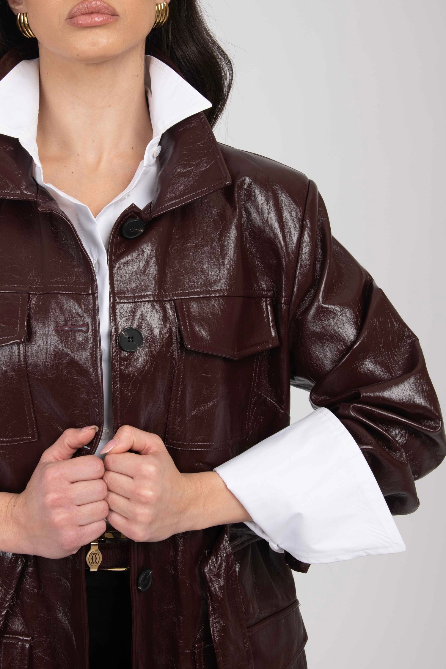 Trench lungo ‘VERNICE’ BY LUMINA Bordeaux