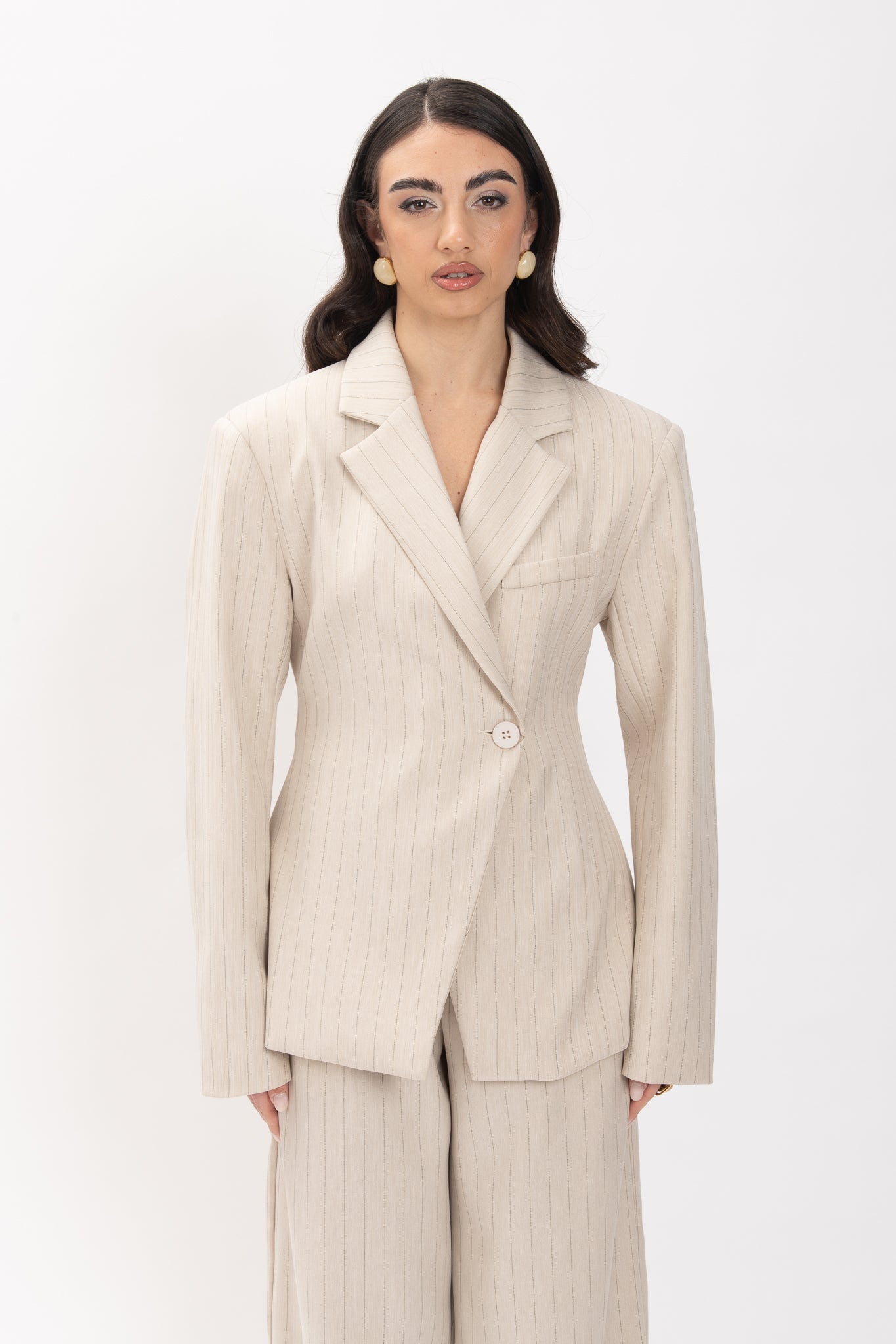 Tailleur ‘GESSATO CON GIACCA AVVITATA’ Panna