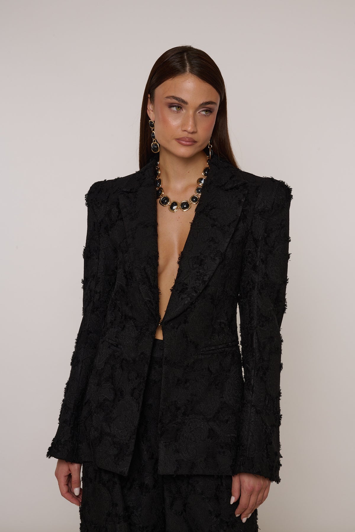 Blazer ‘EFFETTO SFRANGIATO’ By Lumina Nero