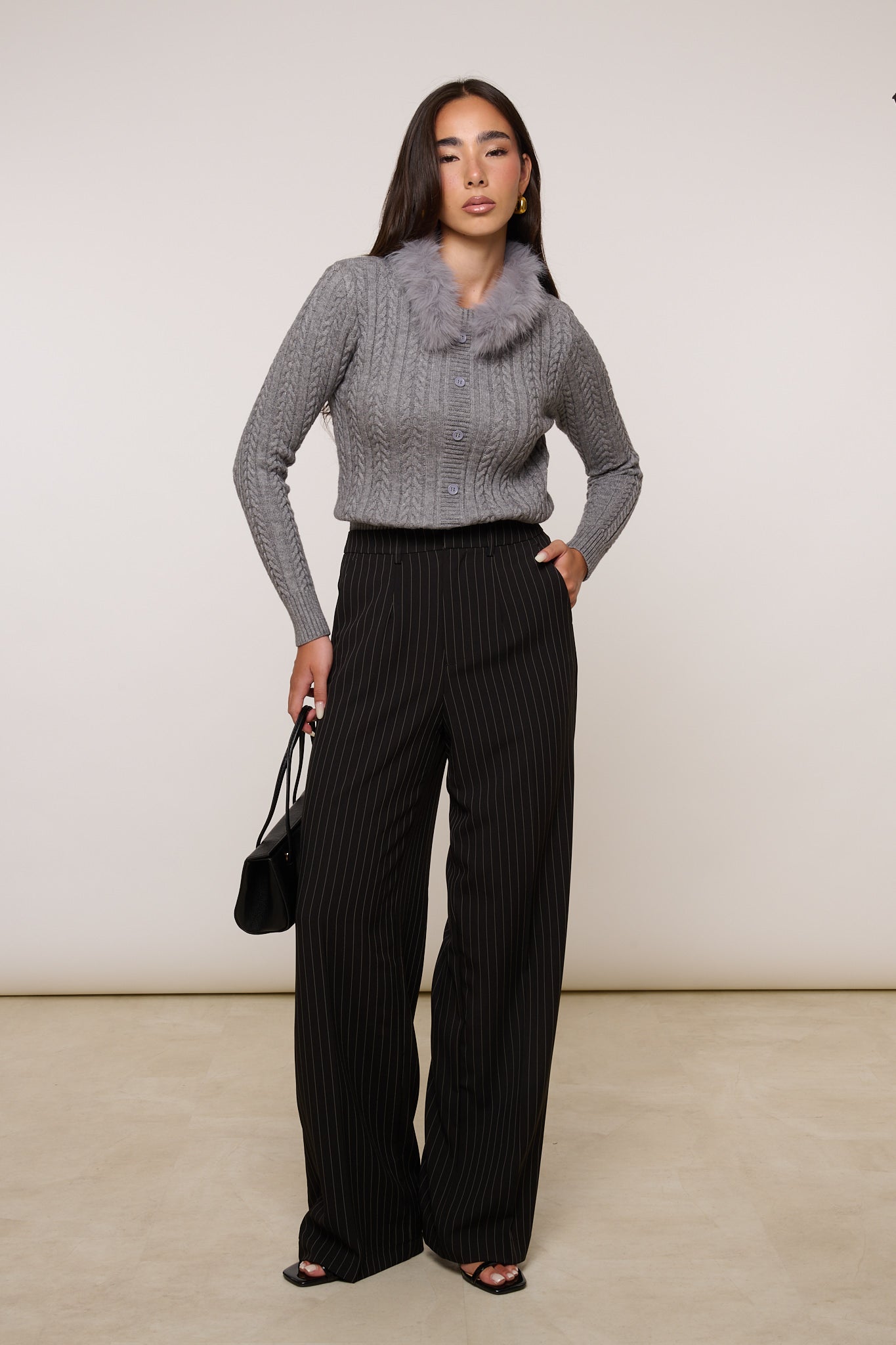 Pantalone ‘GANCETTO’ Gessato Nero