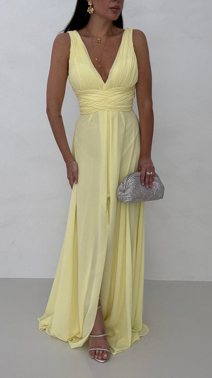 Abito ‘DREAM’ Scollo ‘V’ Giallo