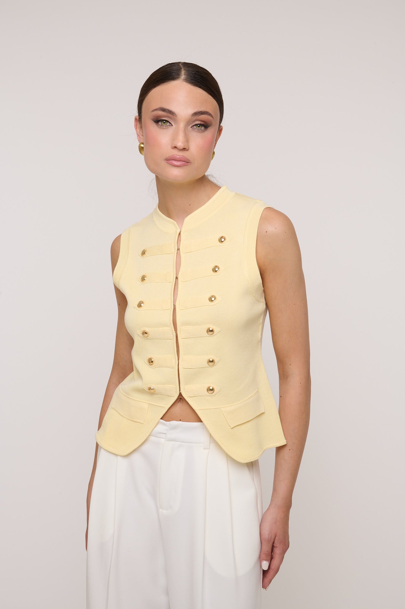Gilet ‘IN FILO’ con Alamari Giallo