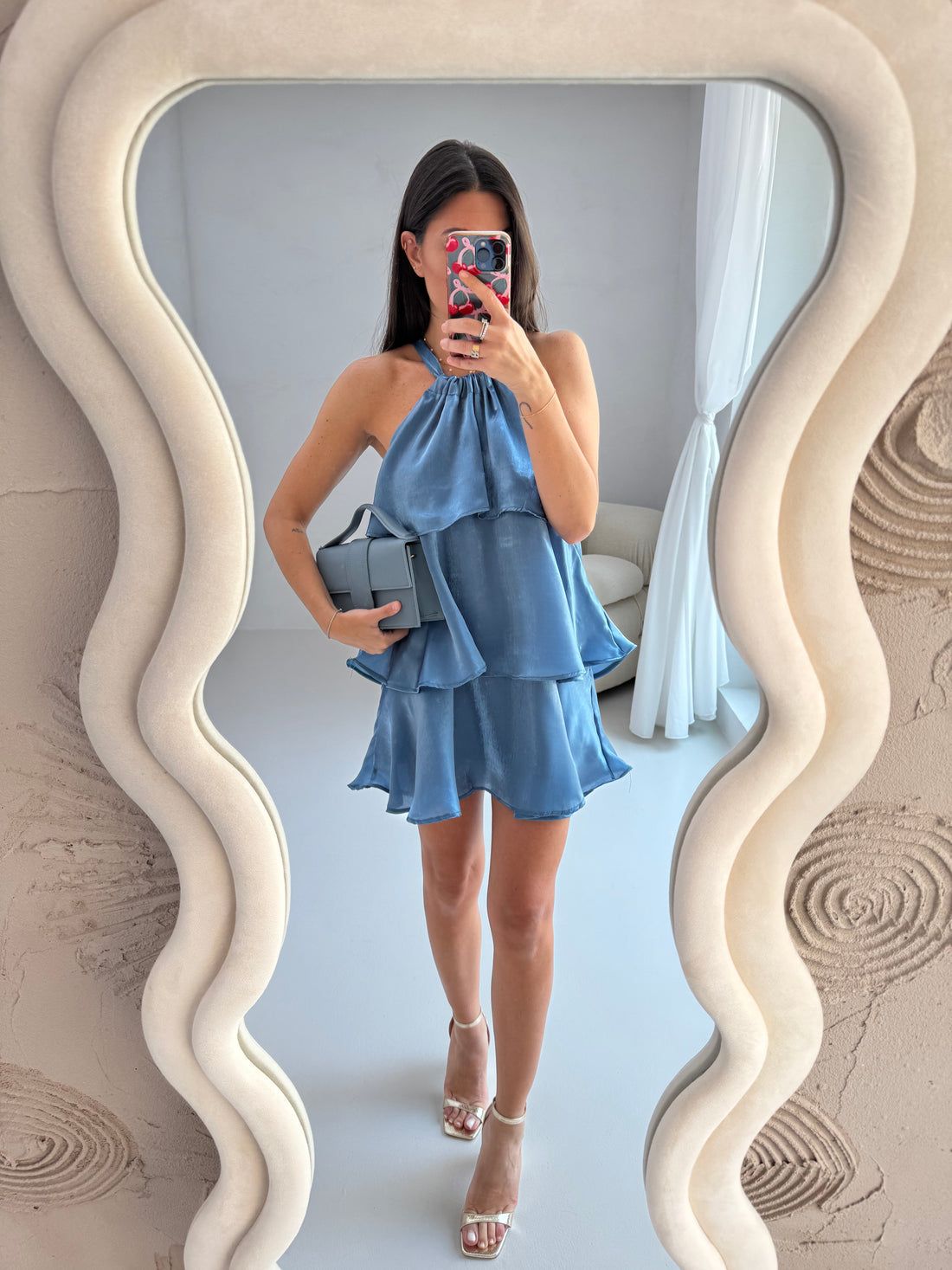 Abito ‘LAMINATO’ con Balze Blu