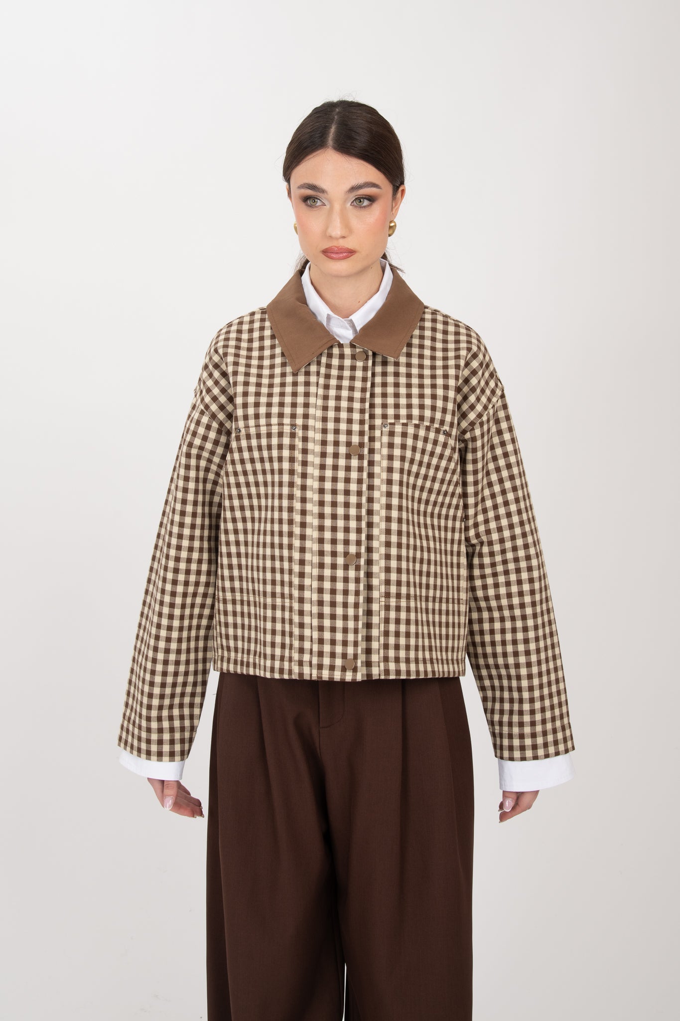 Giacca  ‘QUADRETTI BY LUMINA’ Cacao