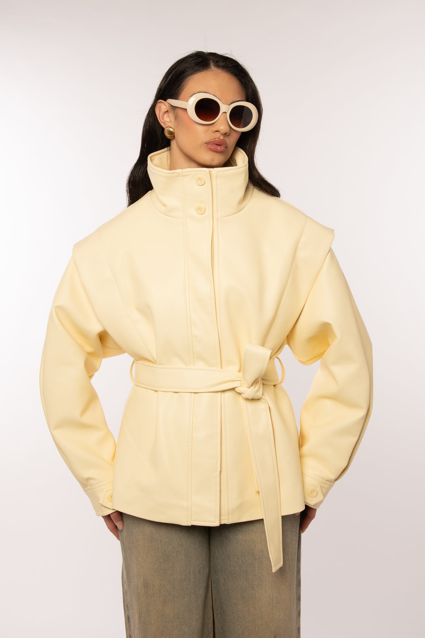 Chiodo/Bomber ‘CON CINTURA’ Giallo