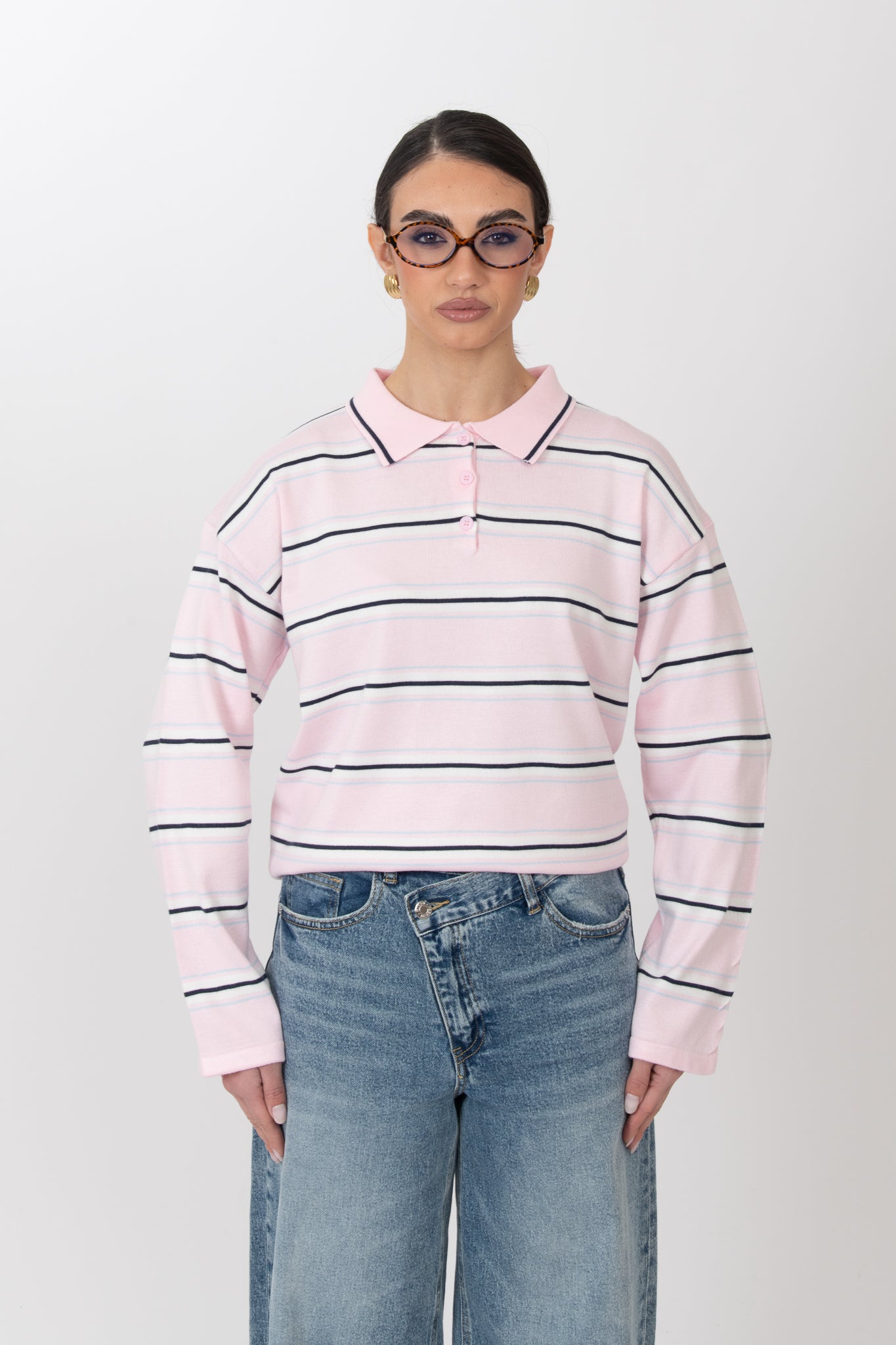 Maglia/Polo ‘DOPPIE RIGHE’ Base Rosa