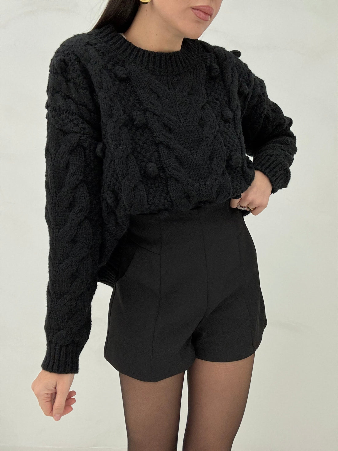 Maglione ‘POM-POM’ Nero