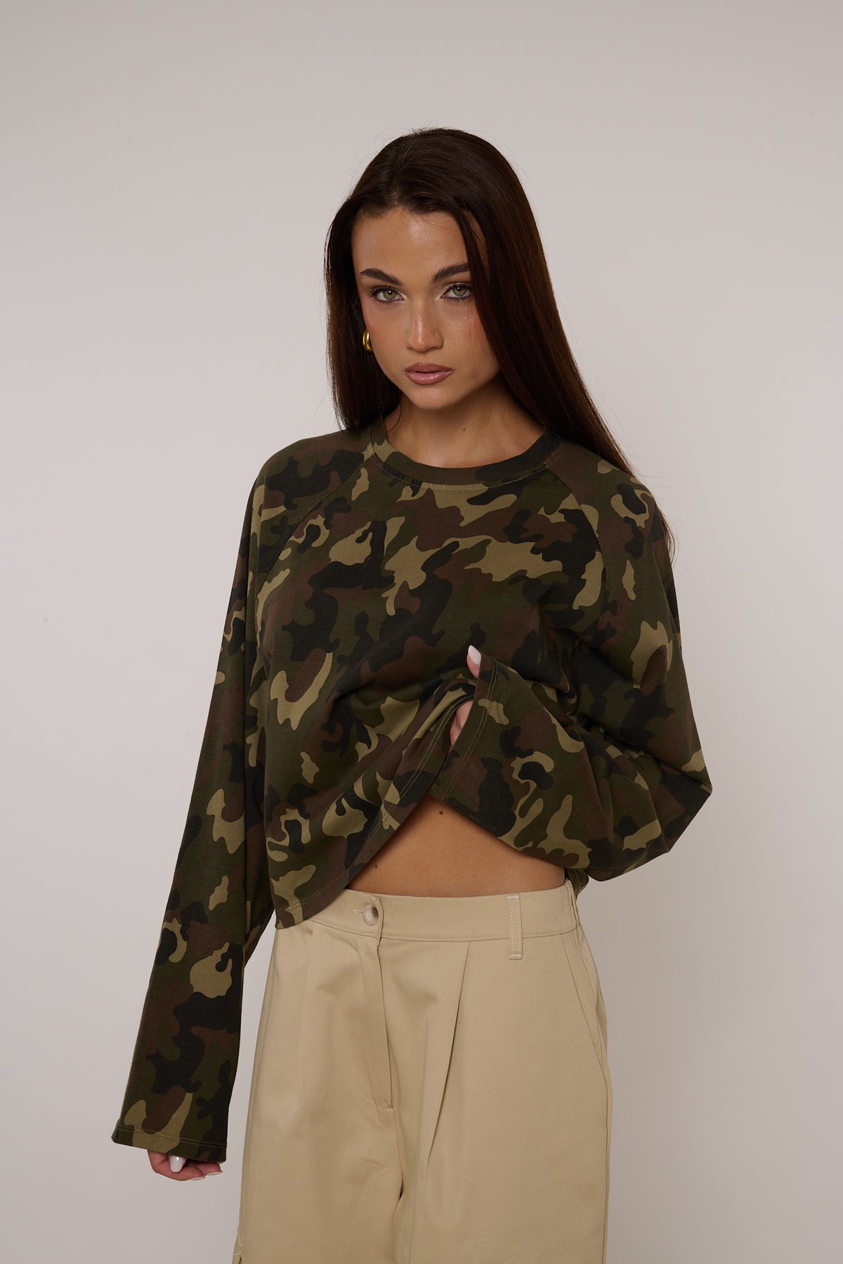 Maglia ‘CAMOUFLAGE’ Crop By Lumina