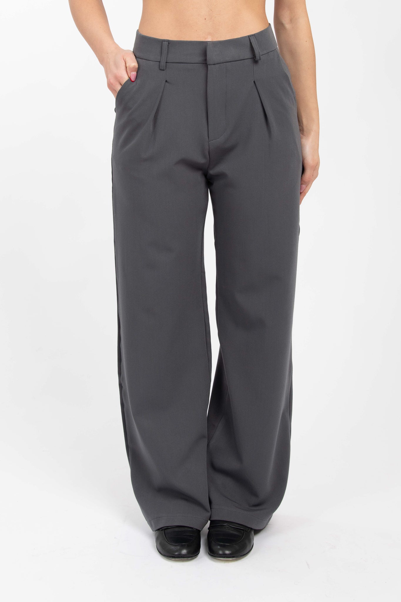 Pantalone con pence Grigio