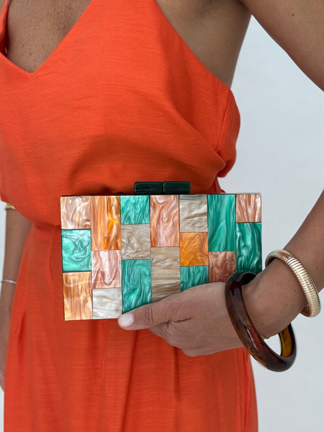 Pochette ‘RESINA’ Arancio e Verde