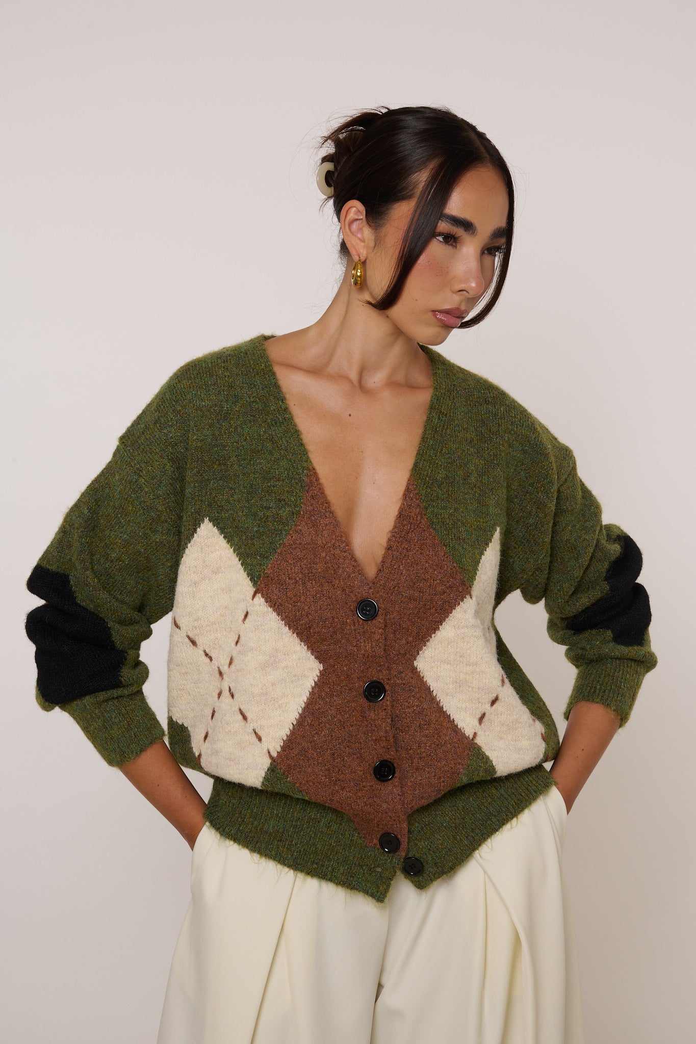 Cardigan ‘ROMBI’ Verde