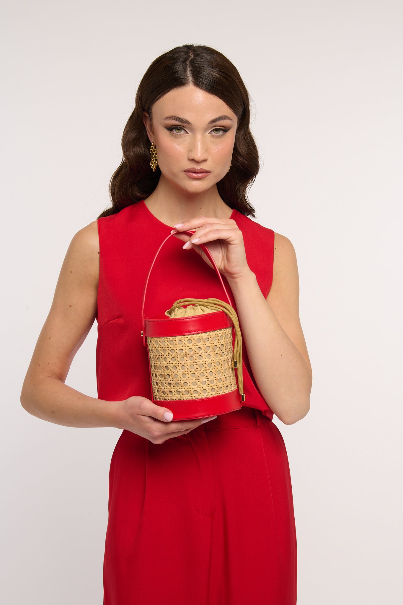 Borsa ‘SECCHIELLO IN RAFIA’ Rossa