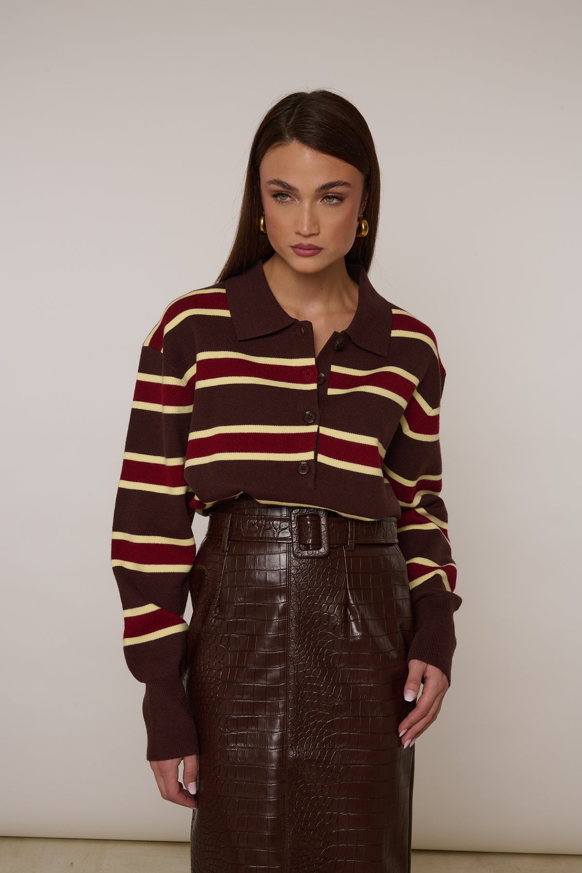 Maglione/Polo ‘RIGHE’ Cacao