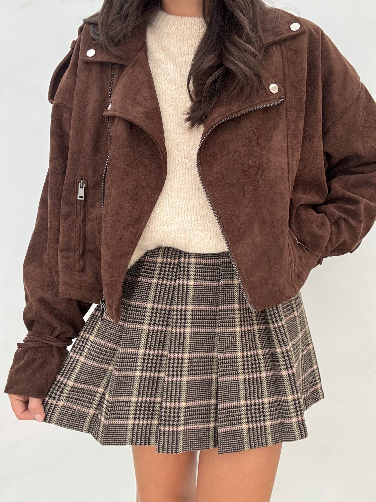 Gonna plissettata ‘20%LANA 3&33 COLLECTION’ Rosa e Cacao