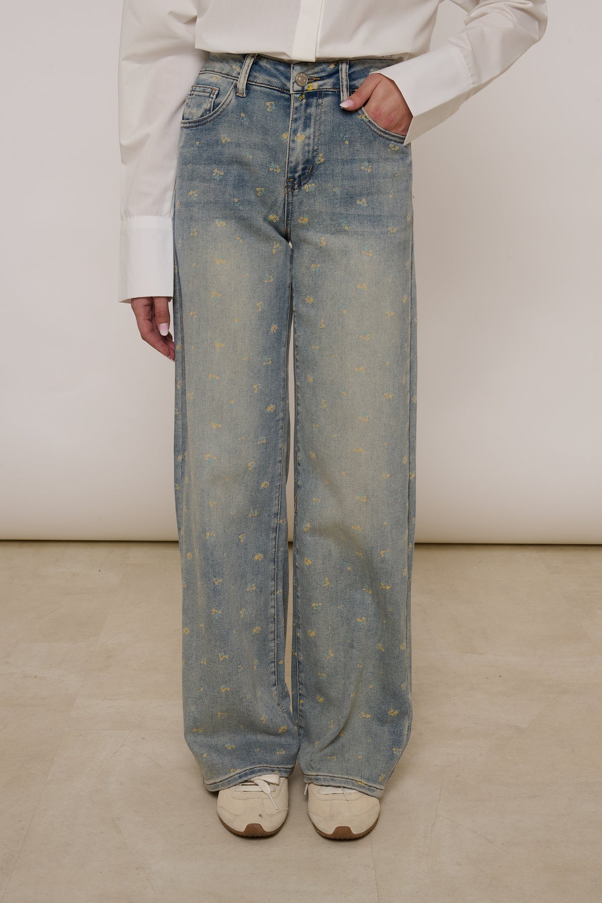 Jeans ‘MINI FIORI’ Denim Chiaro