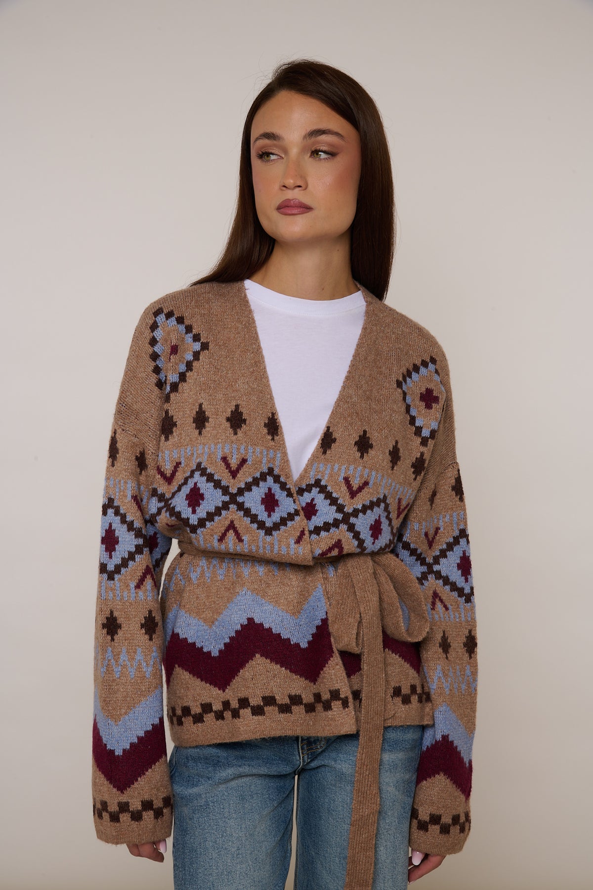Cardigan ‘ZIG ZAG E ROMBI’ Beige