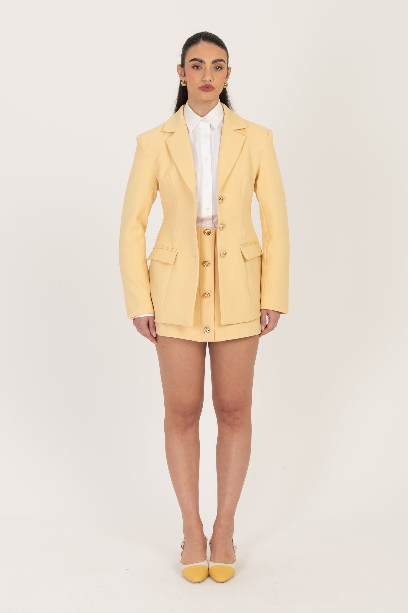 Coordinato avvitato ‘BOTTONI ORO’ Giallo Burro