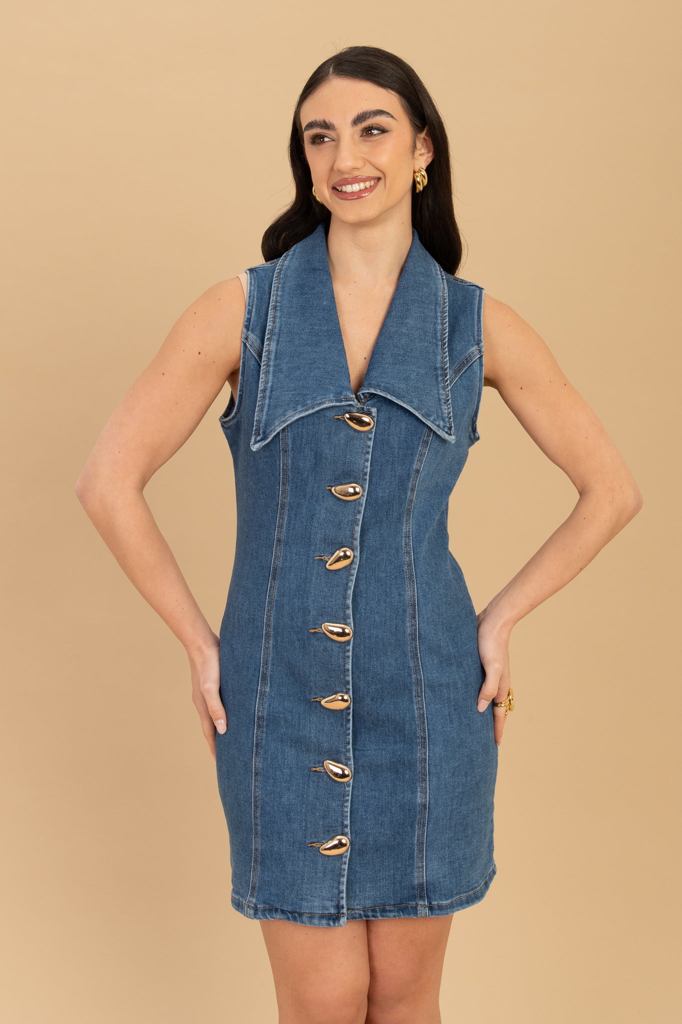 Abito ‘BOTTONI GOCCIA’ in Denim