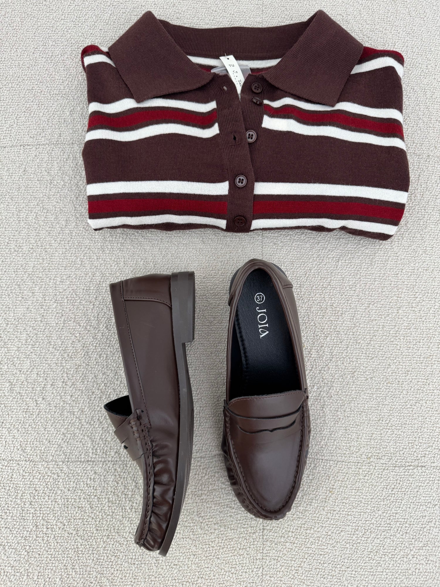 Mocassino ‘ECOPELLE’ con arricciatura Cacao