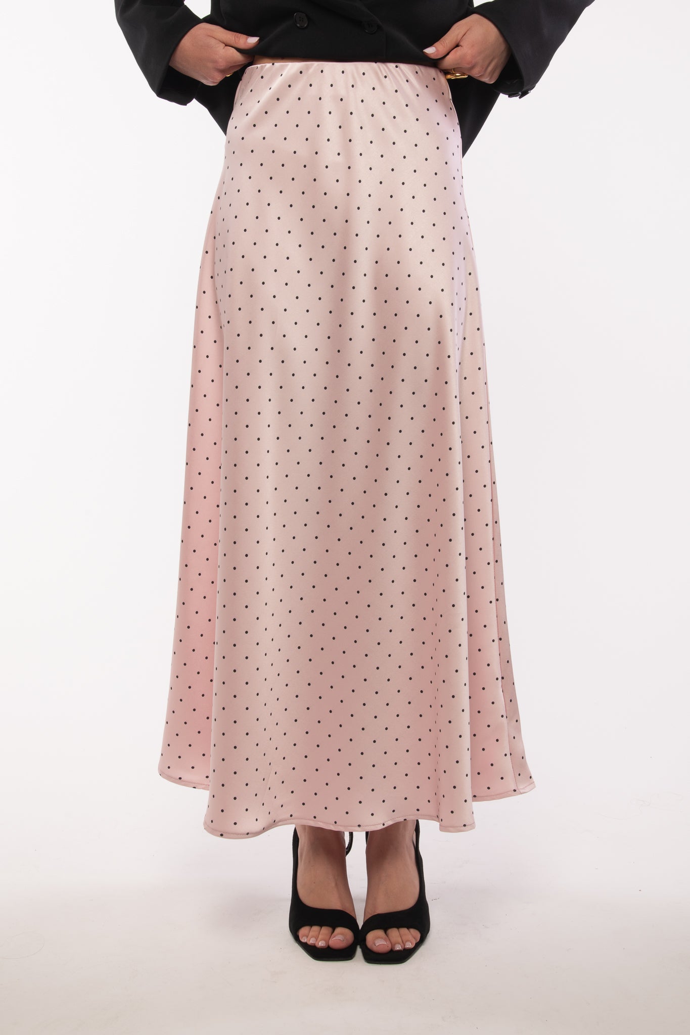 Gonna ‘SATIN’ Pois Rosa