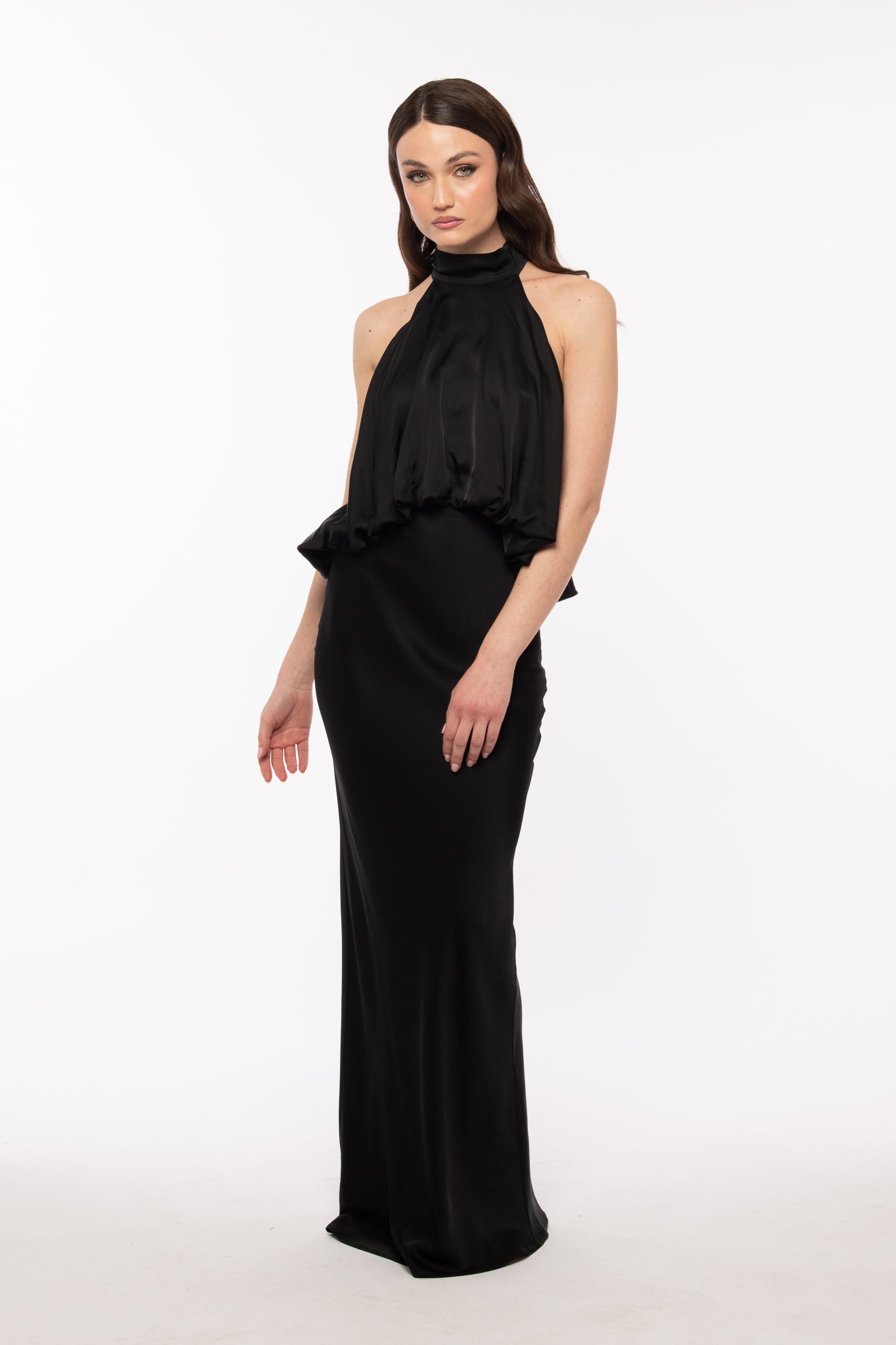 Abito Simil Raso ‘SCOLLO HALTER’ By Lumina Nero