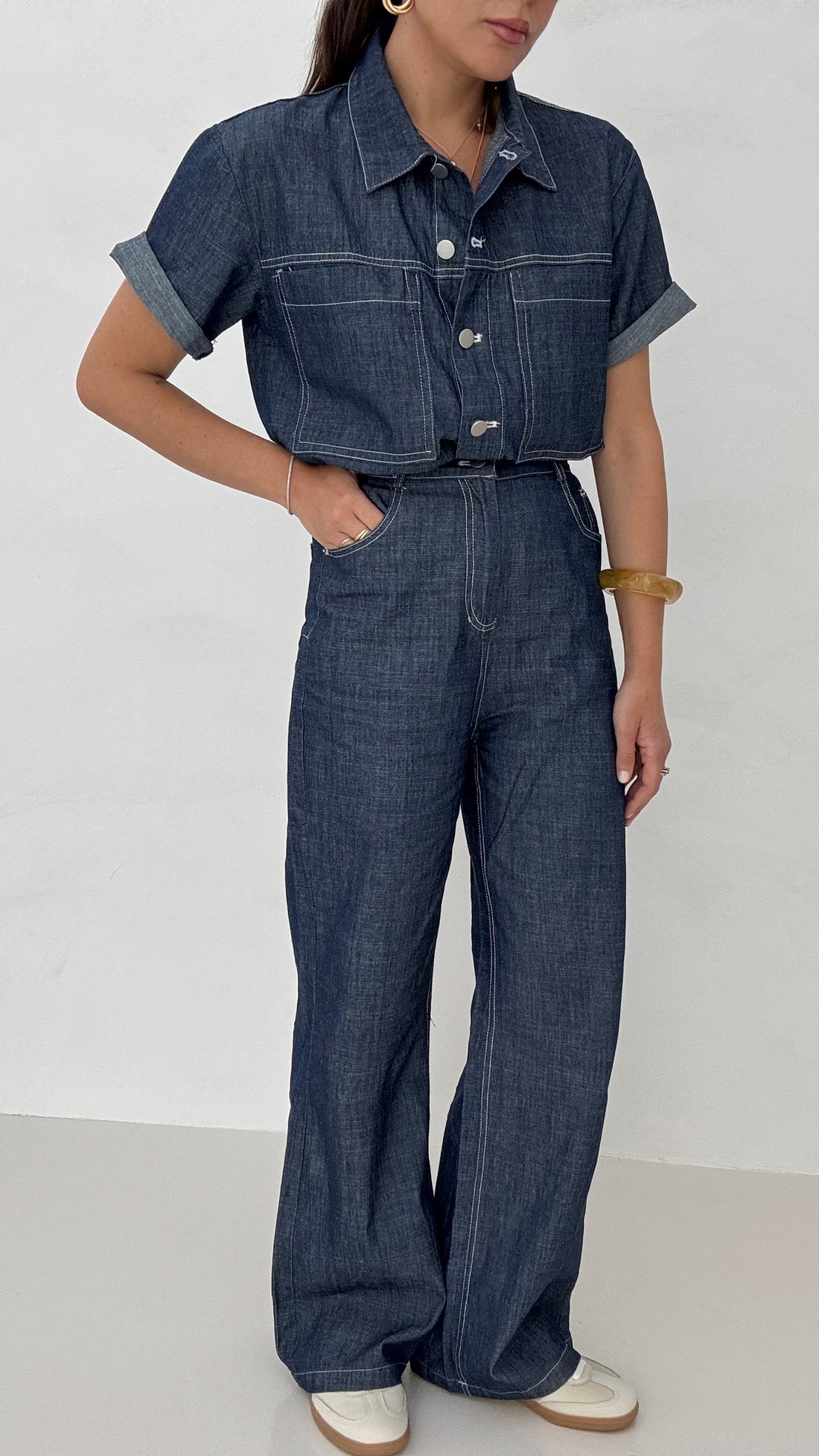 Coordinato ‘DENIM SCURO 65%COTONE’ camicia+ pantalone