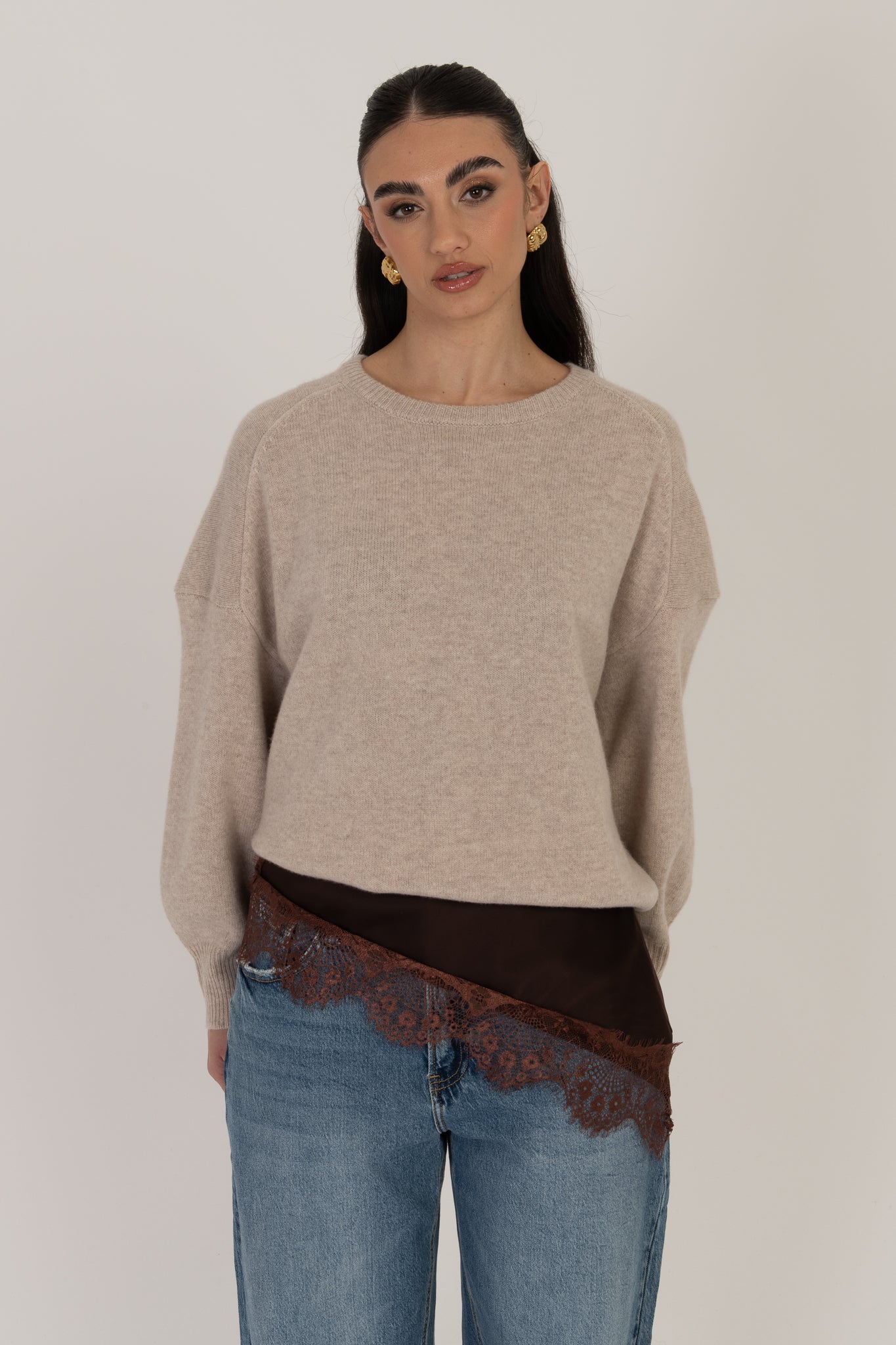 Maglione ‘100%LANA’ Beige