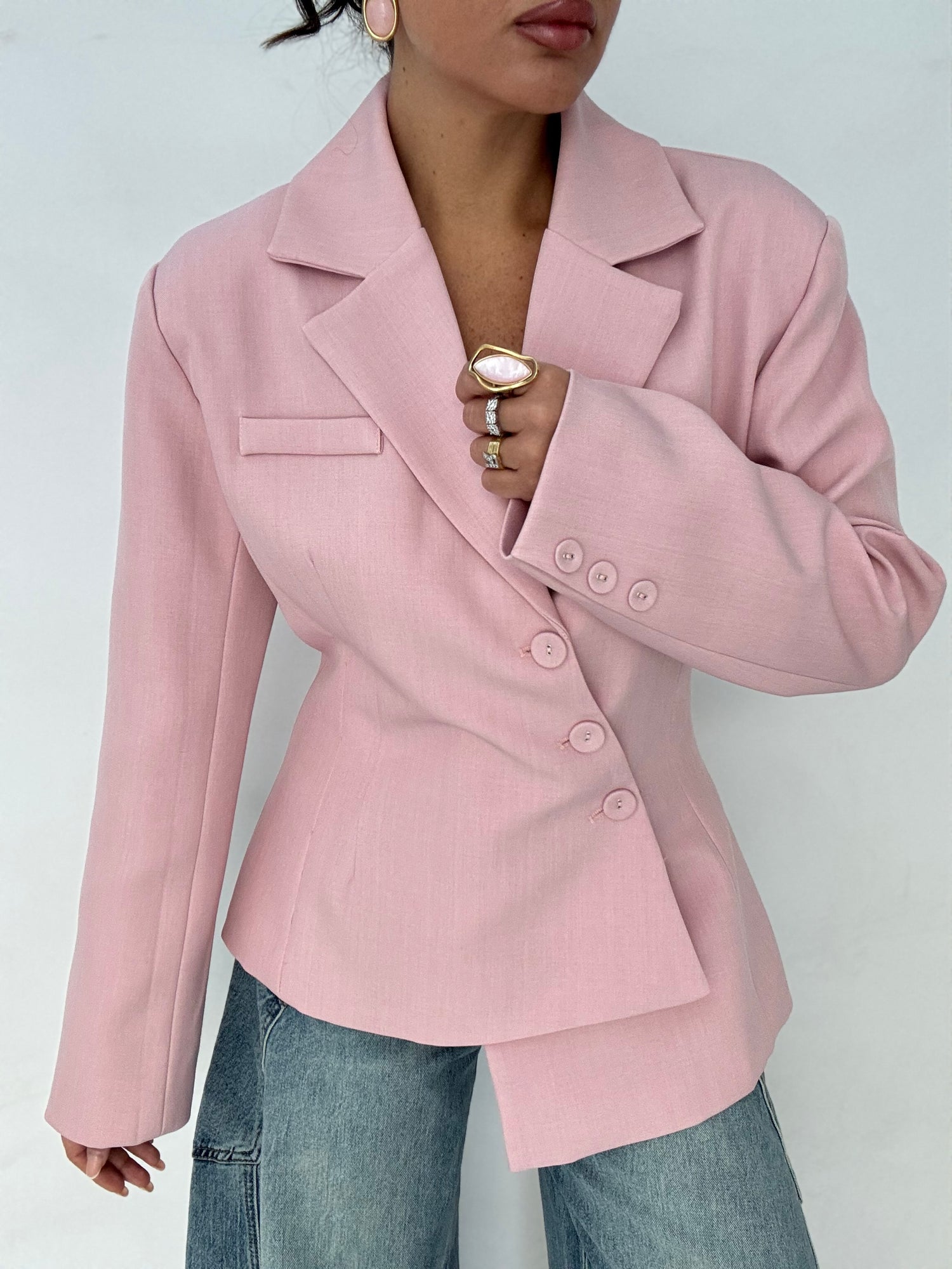 Blazer ‘ASIMMETRICO’ 80%COTONE Rosa