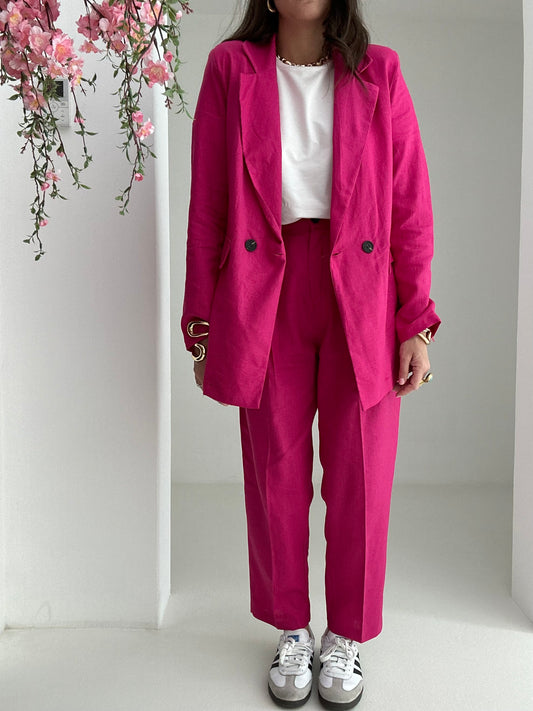 Tailleur ‘SIMIL LINO’ Best Seller Fucsia