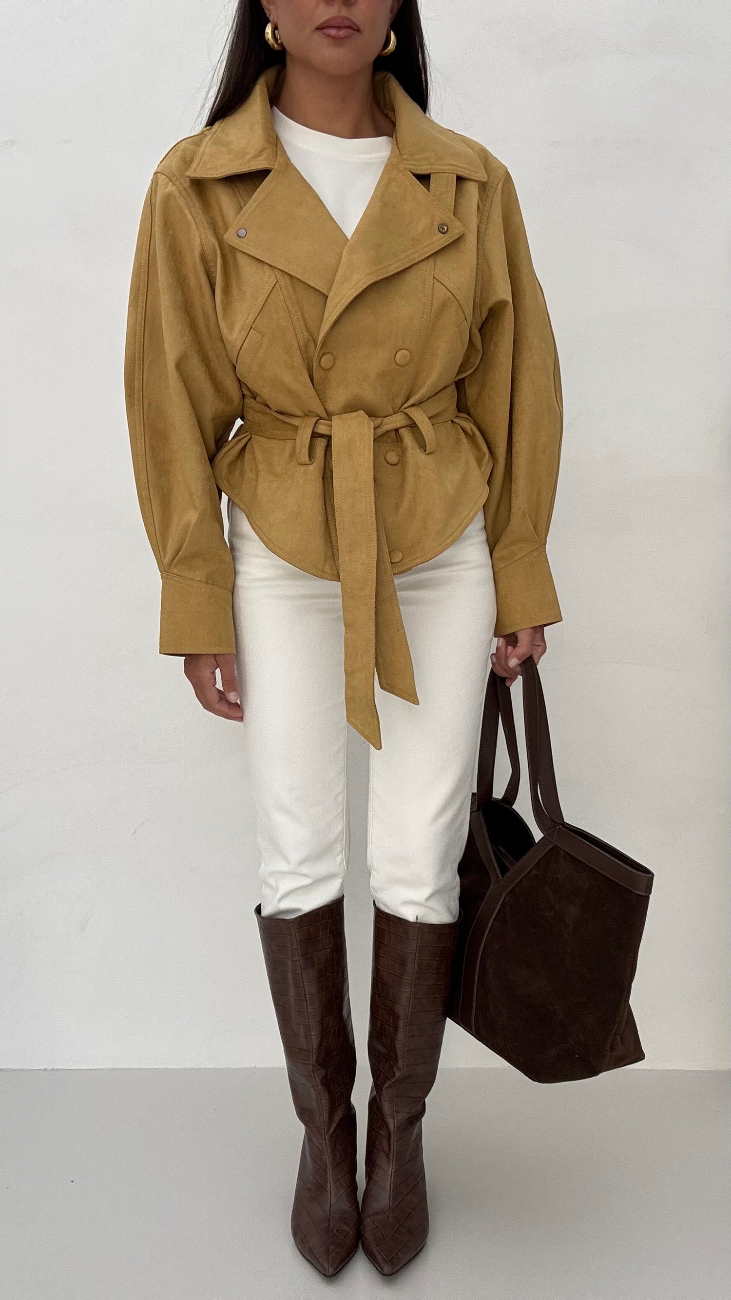 Jeans ‘SKINNY’ Bianco Cuciture Cuoio