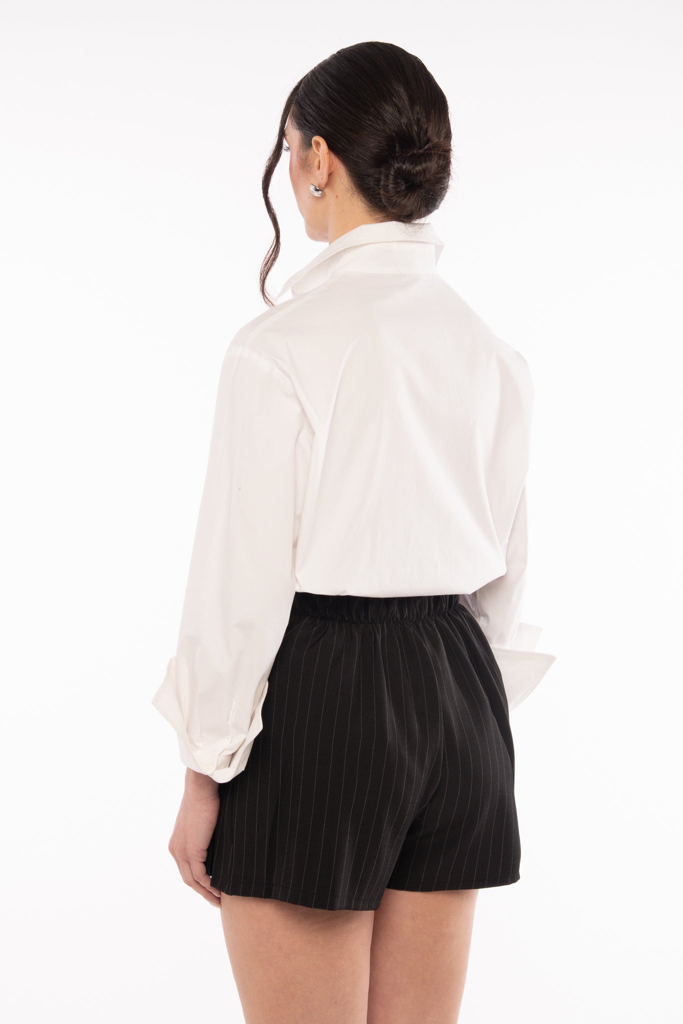 Gonna/Pantaloncino ‘DUE BOTTONI’ Gessata Nera