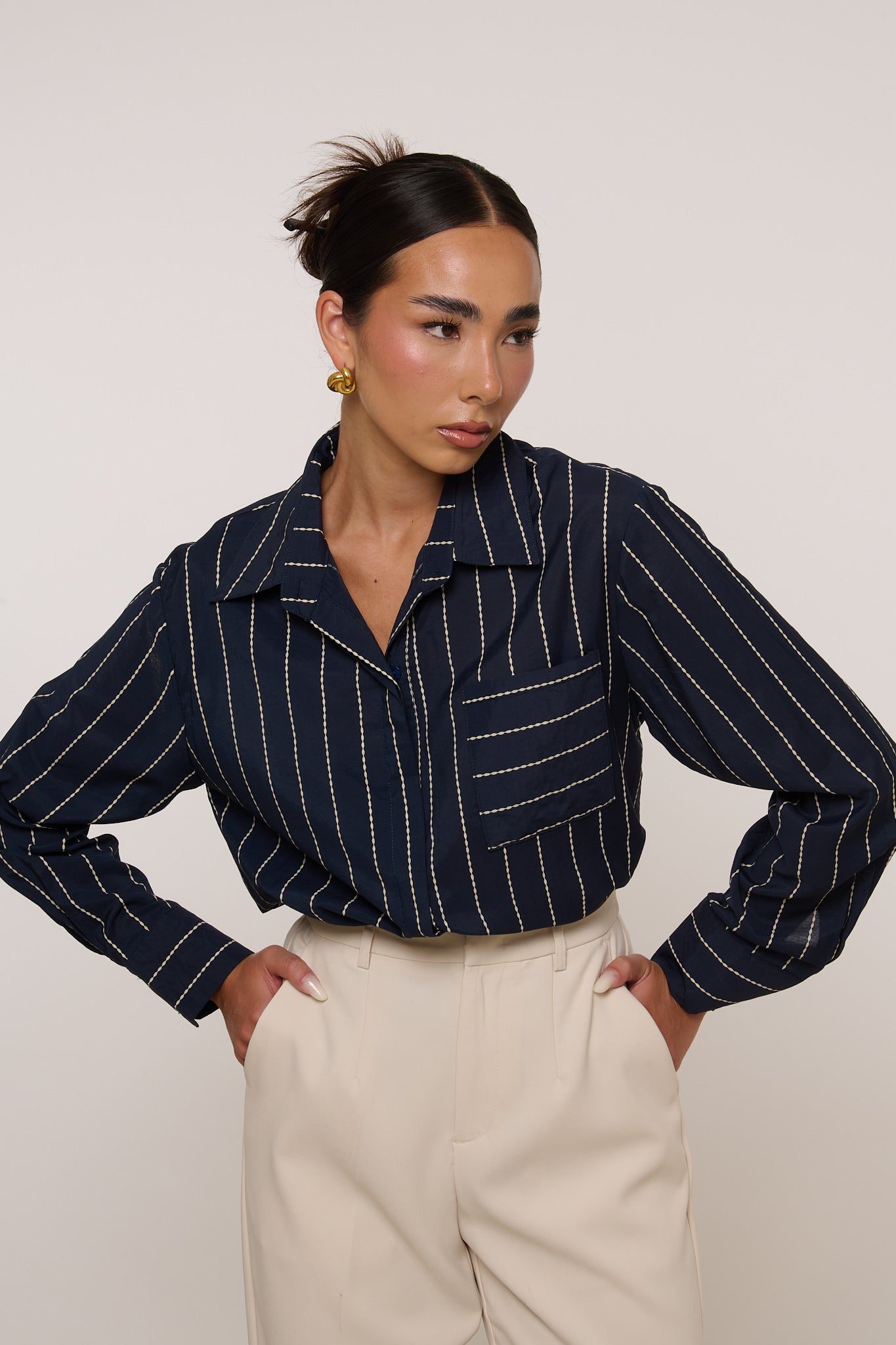 Camicia ‘RIGHE’ Blu Notte