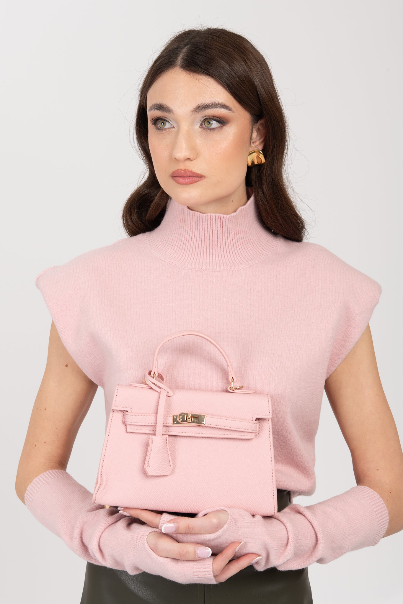 Maglione ‘COLLO ALTO’ con manicotto Rosa