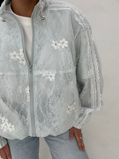 Giacca ‘BANDE IN PIZZO’ Azzurro