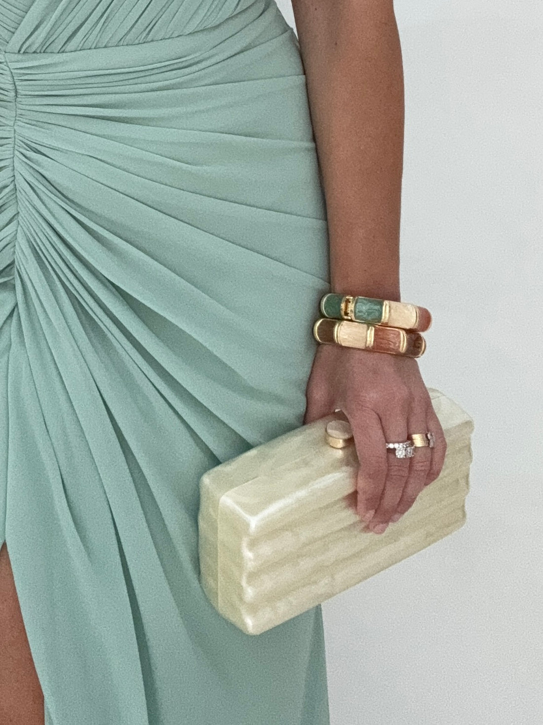 Pochette ‘EFFETTO MARMO’ Panna